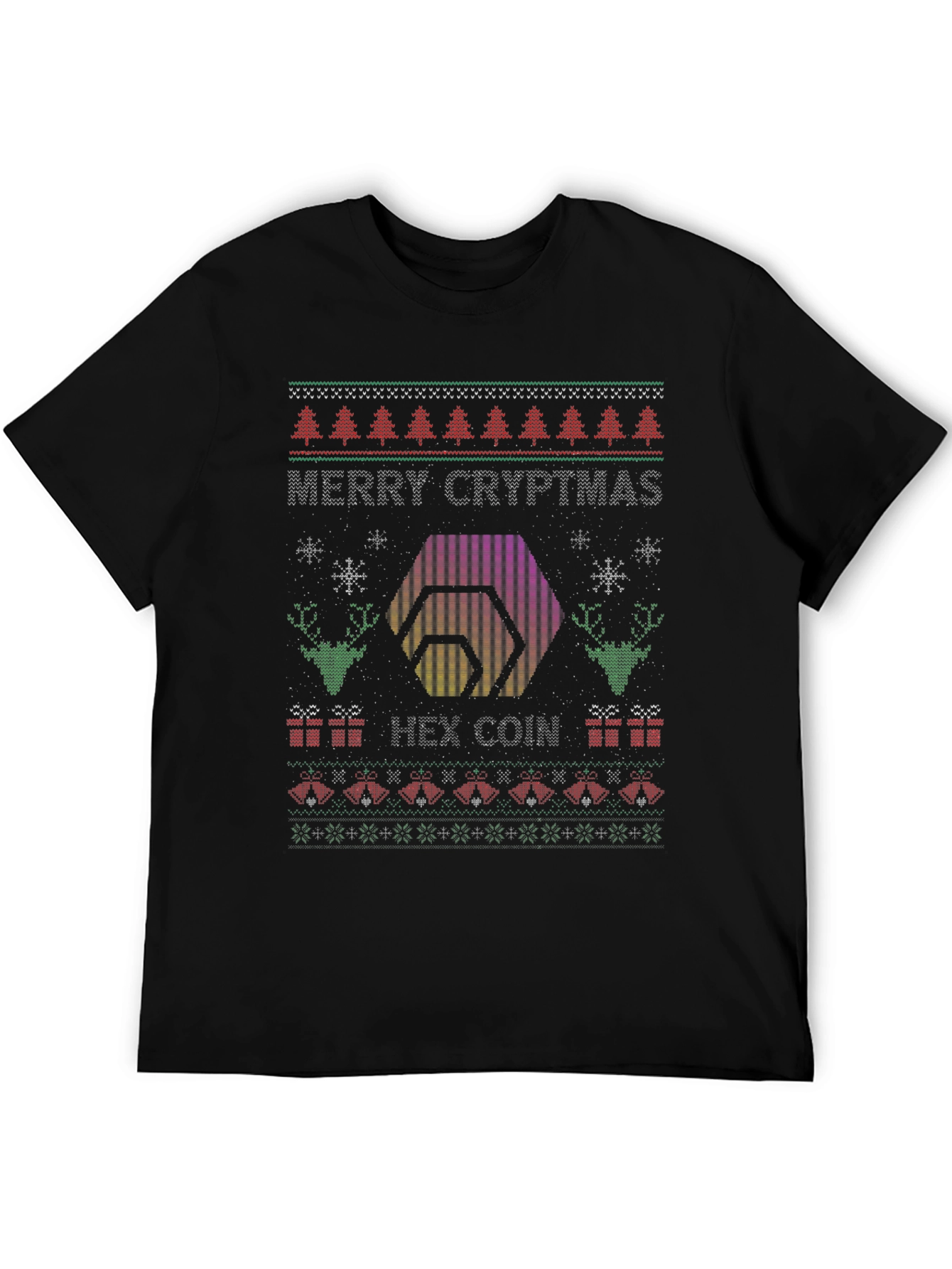 Merry Cryptmas HEX Coin Ugly Christmas T-Shirt