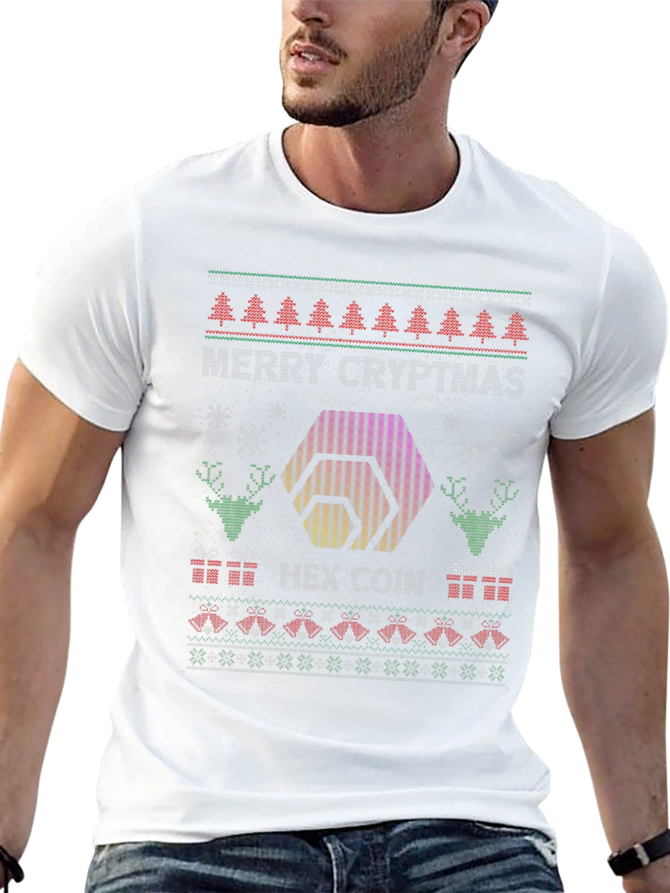 Merry Cryptmas HEX Coin Ugly Christmas T-Shirt