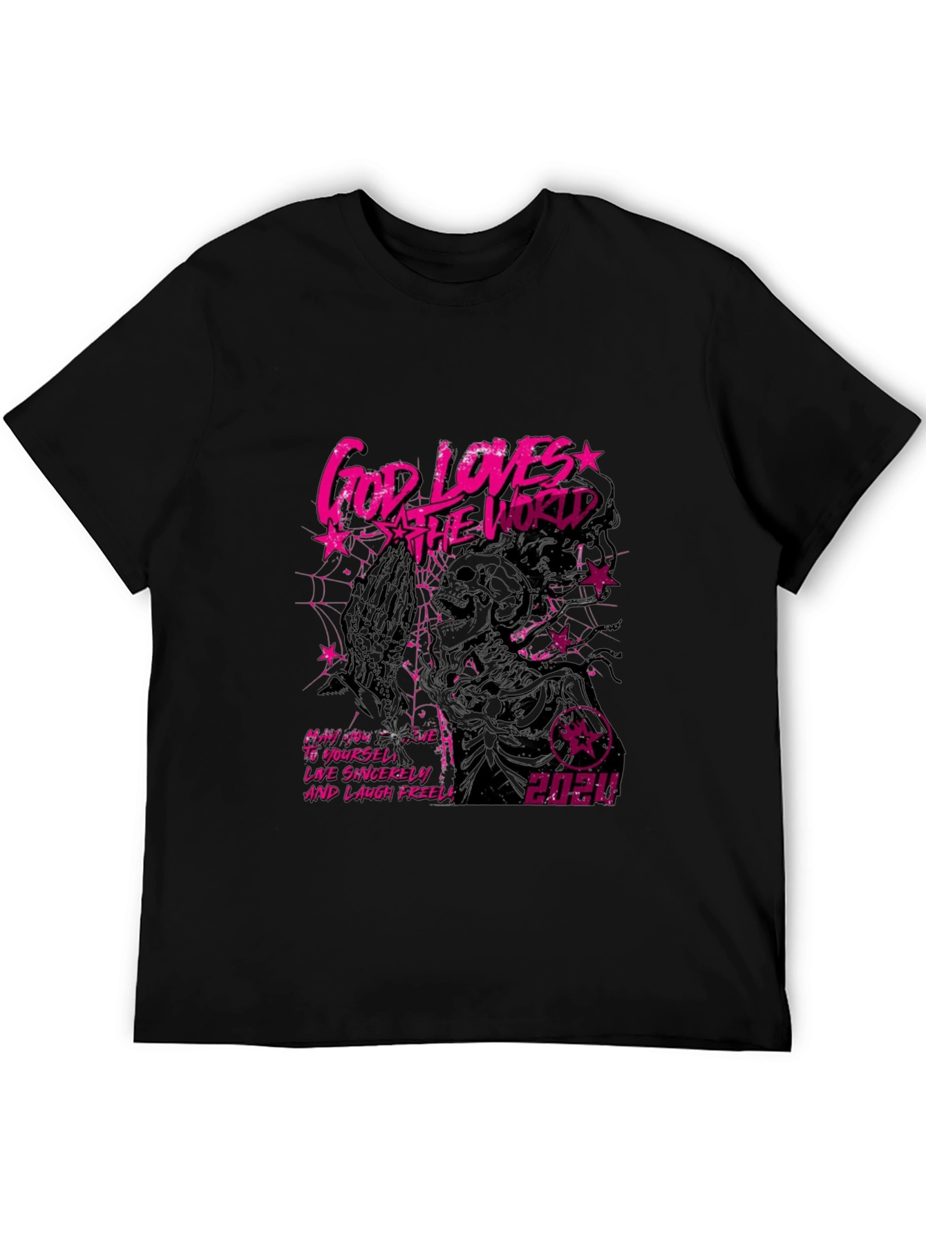 God Loves The World Graphic Tee - Black