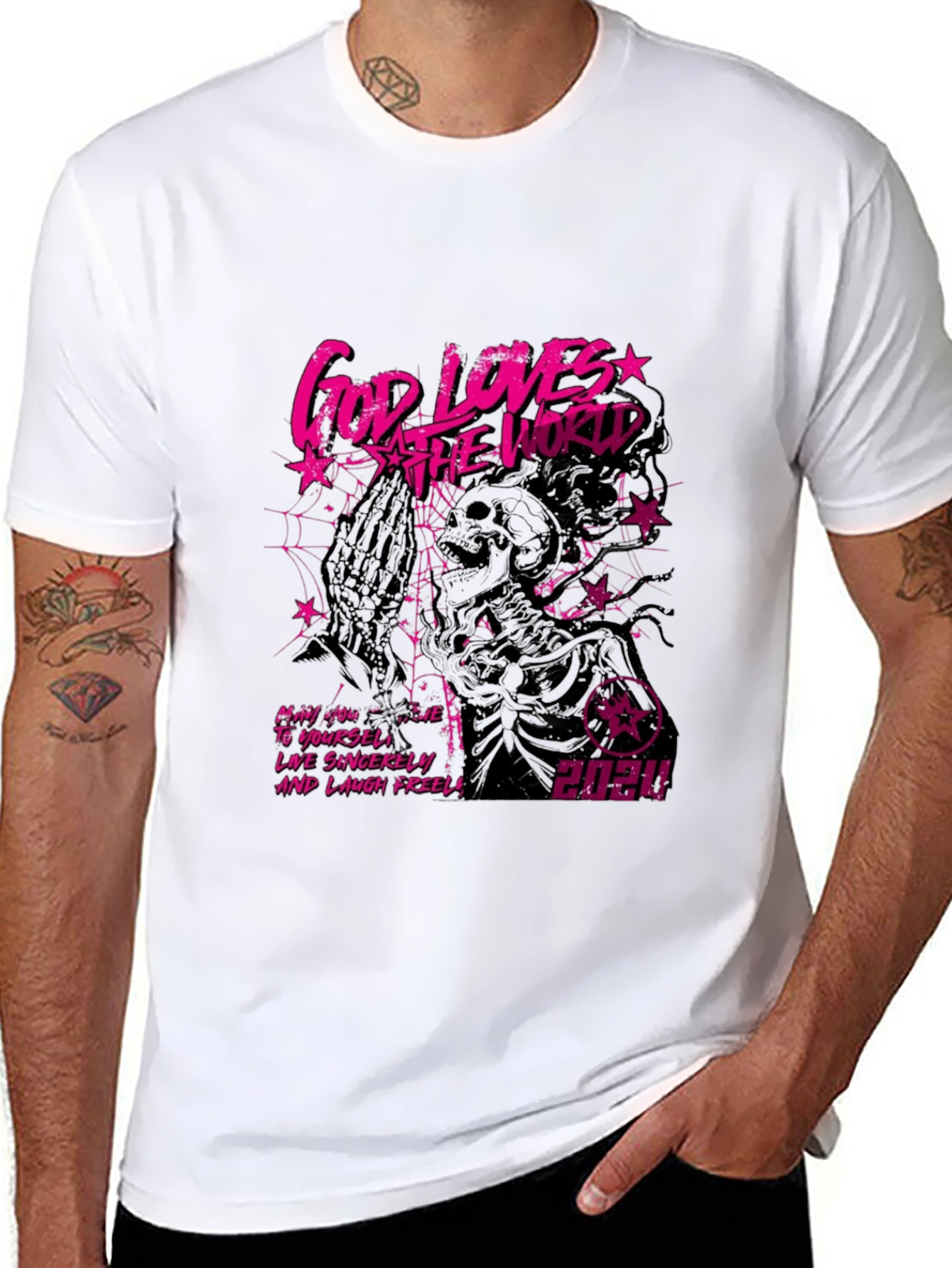 God Loves The World Graphic Tee - Black