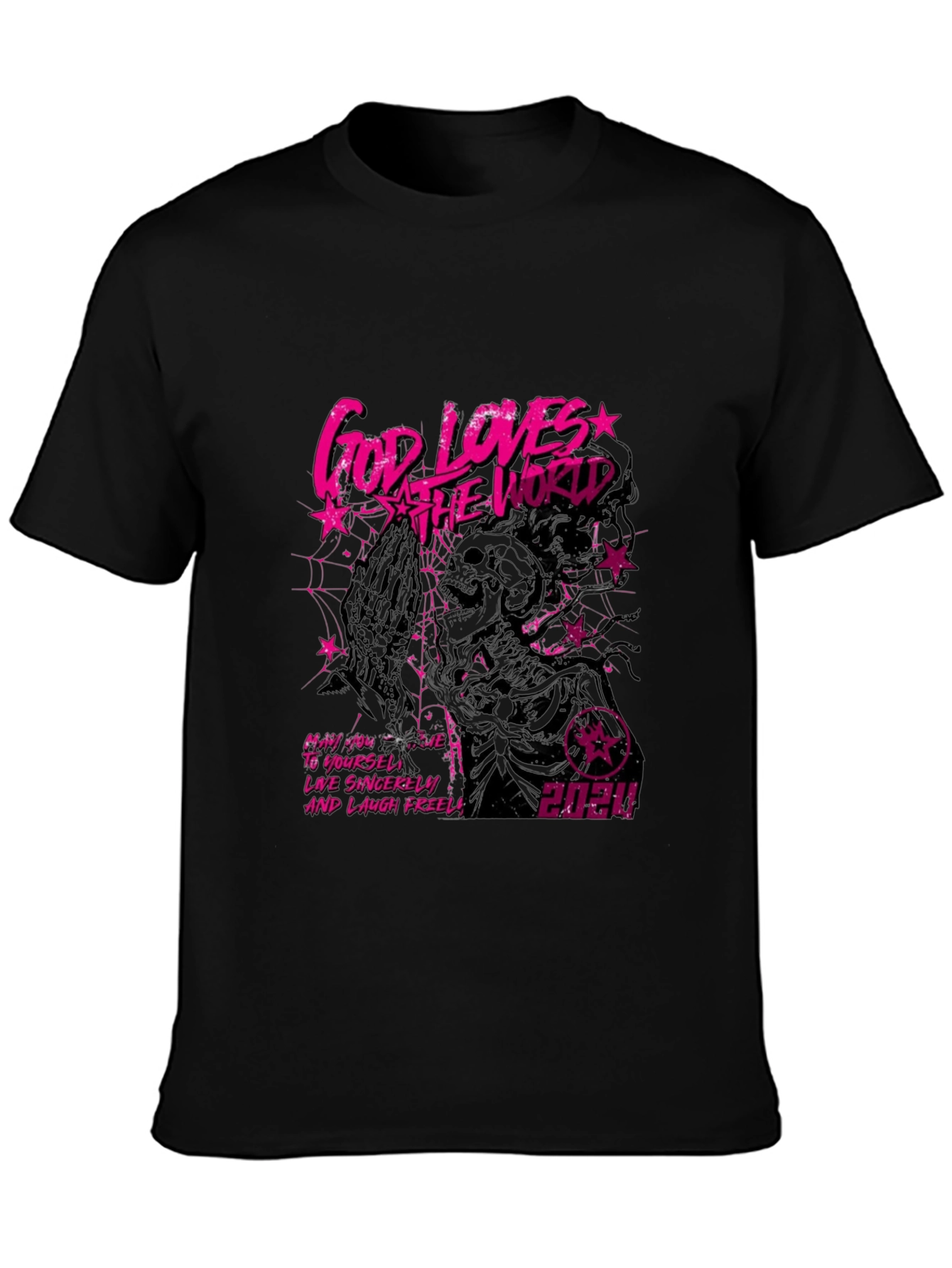 God Loves The World Graphic Tee - Black