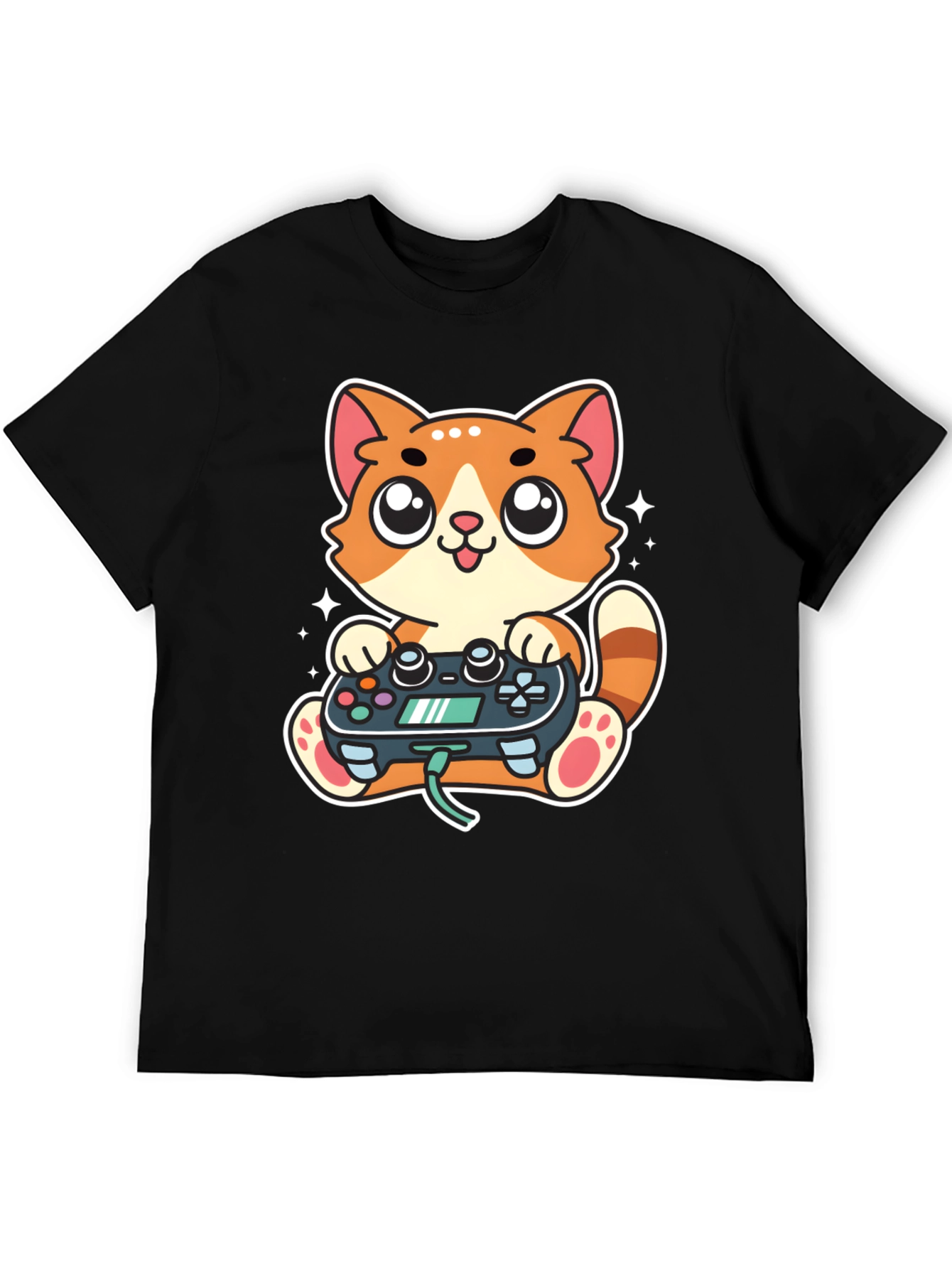 Gamer Cat T-Shirt - Playful Cartoon Design