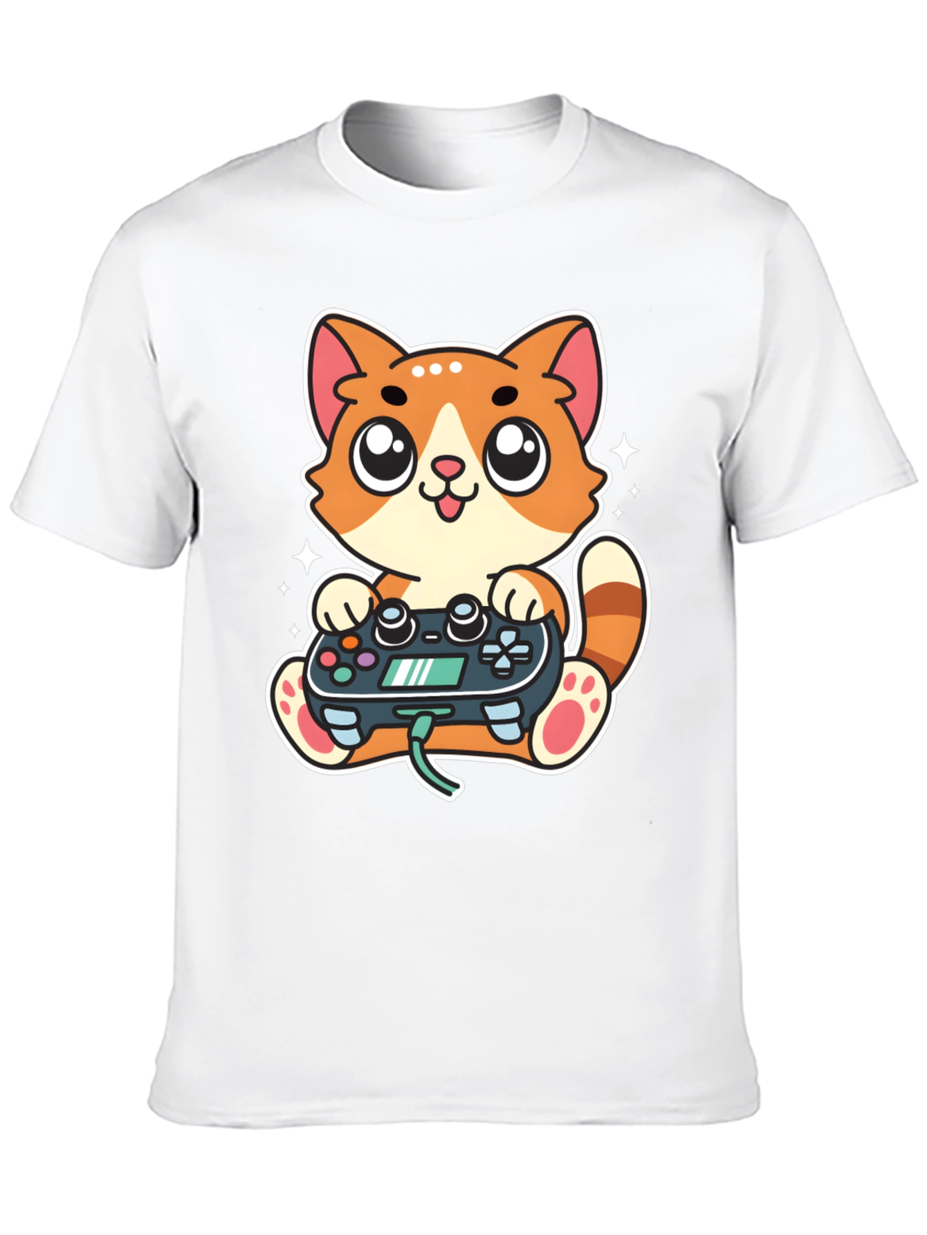 Gamer Cat T-Shirt - Playful Cartoon Design