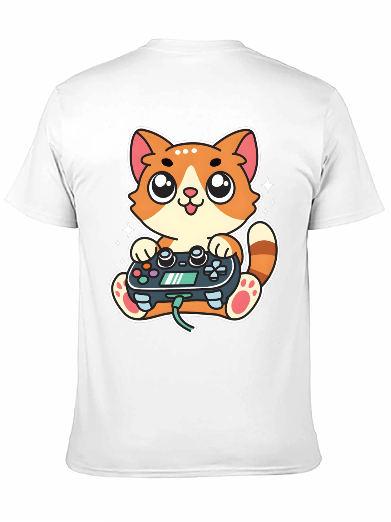 Gamer Cat T-Shirt - Playful Cartoon Design