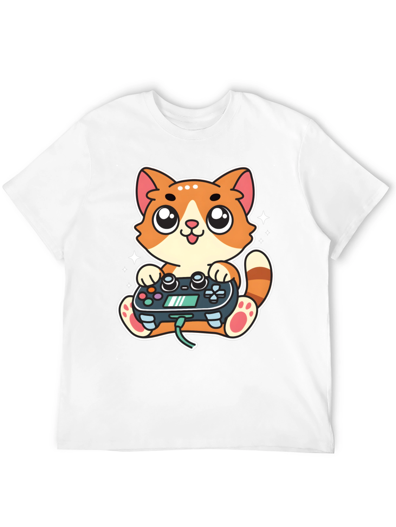 Gamer Cat T-Shirt - Playful Cartoon Design