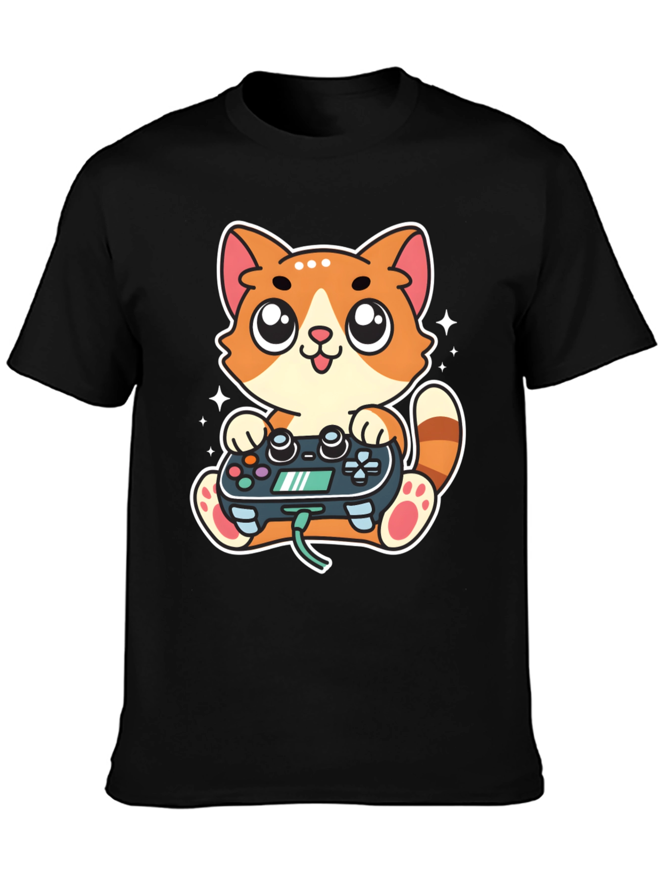 Gamer Cat T-Shirt - Playful Cartoon Design