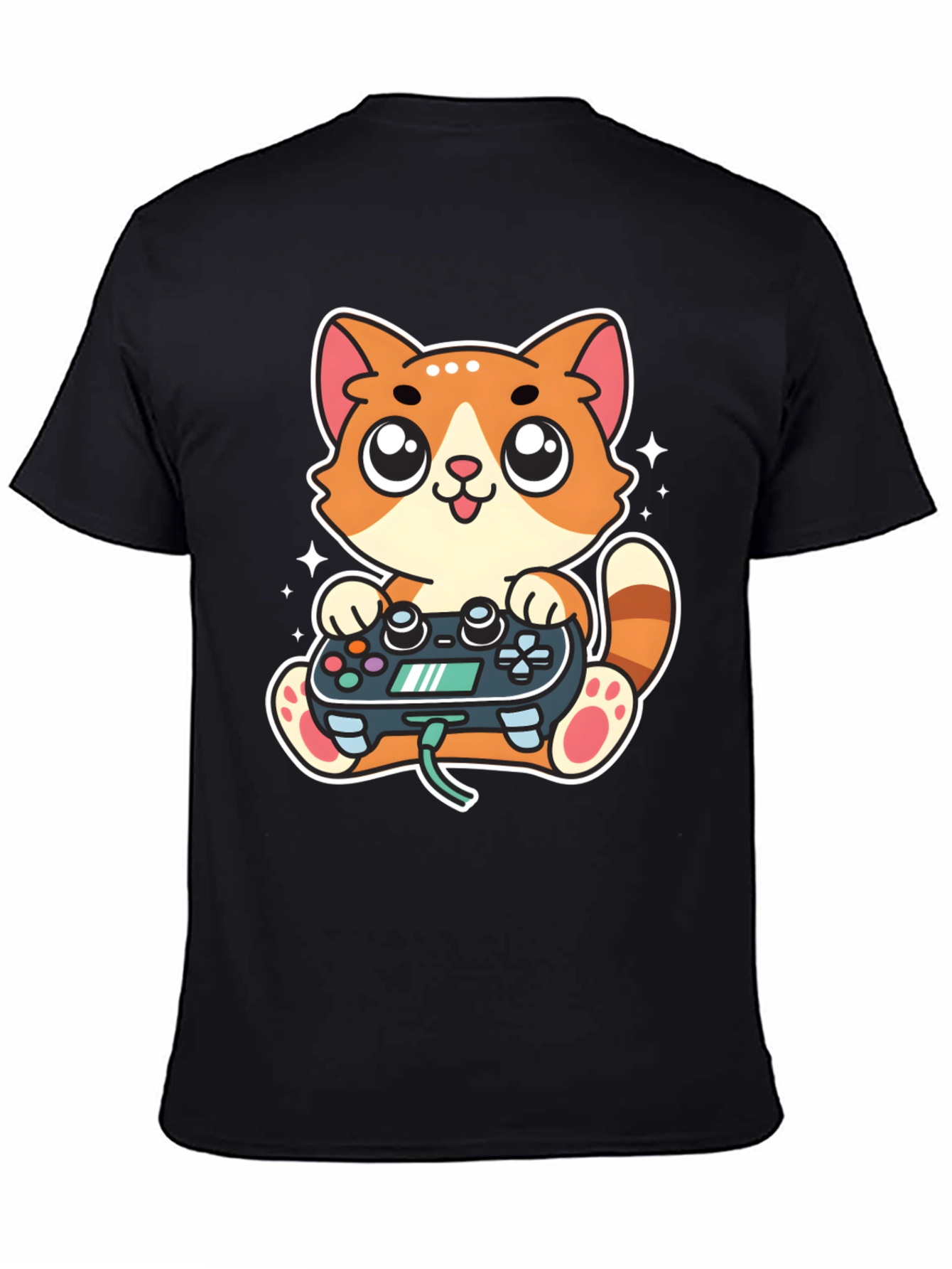 Gamer Cat T-Shirt - Playful Cartoon Design