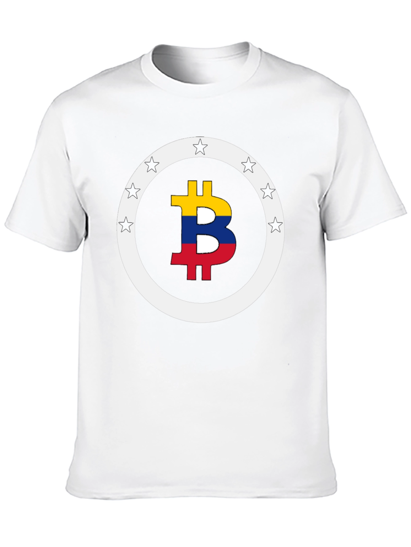 Bitcoin Colombian Flag Star Circle T-Shirt