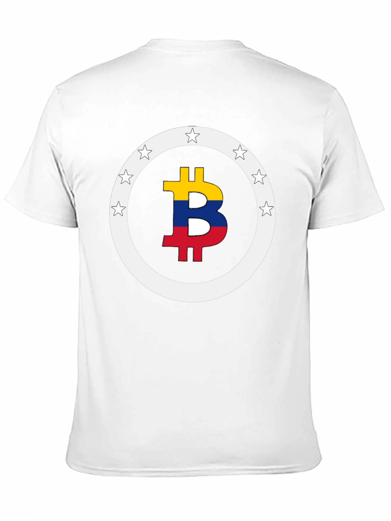 Bitcoin Colombian Flag Star Circle T-Shirt