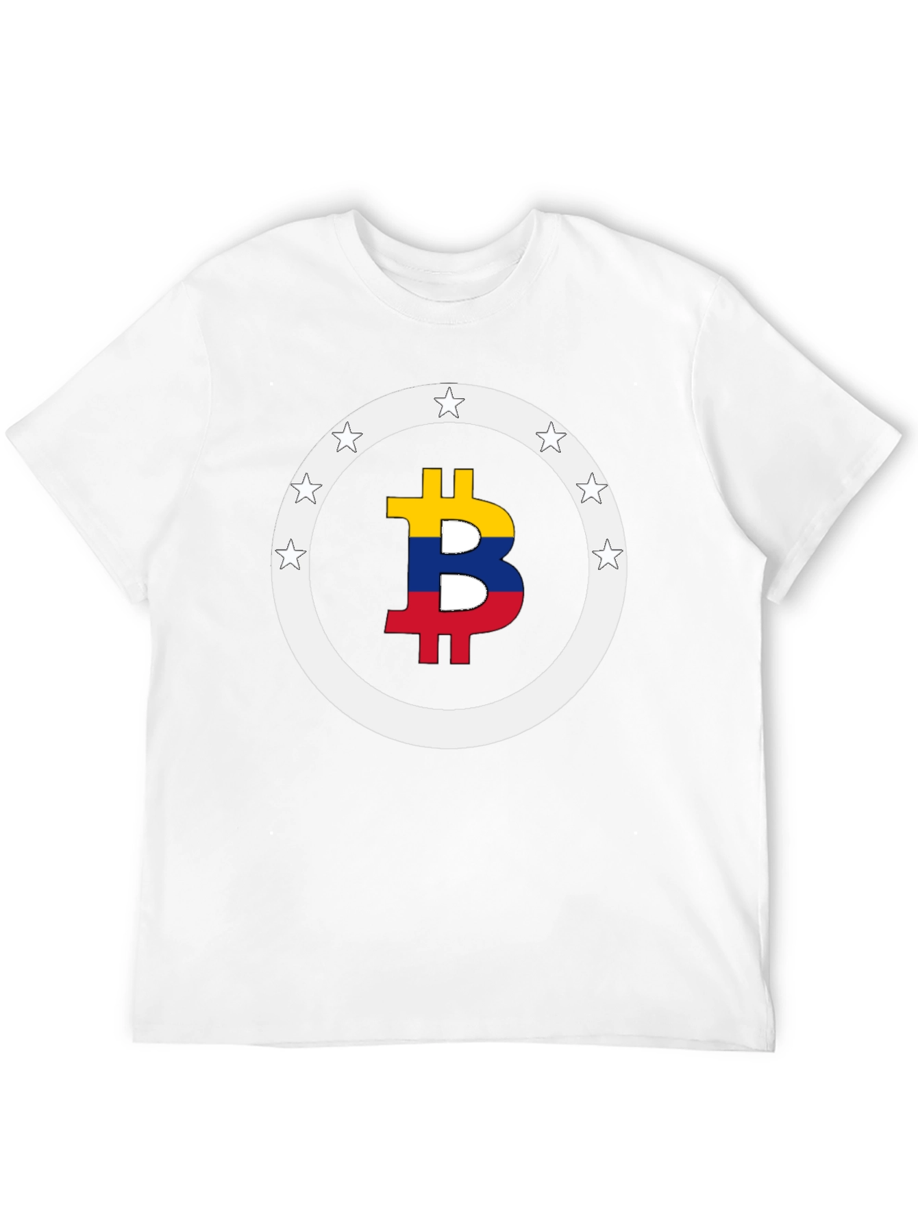 Bitcoin Colombian Flag Star Circle T-Shirt