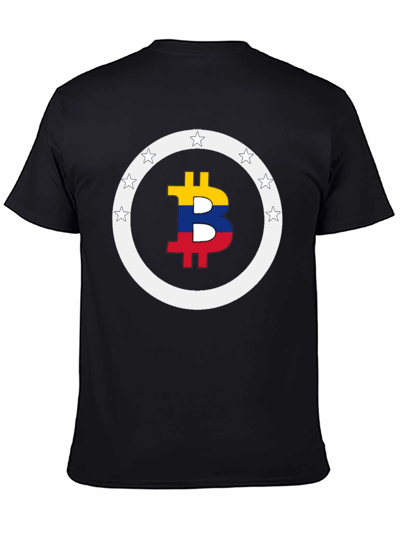 Bitcoin Colombian Flag Star Circle T-Shirt