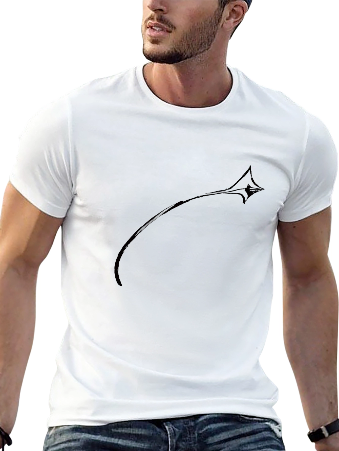 Mens Black Graphic Tee - Modern Casual Style