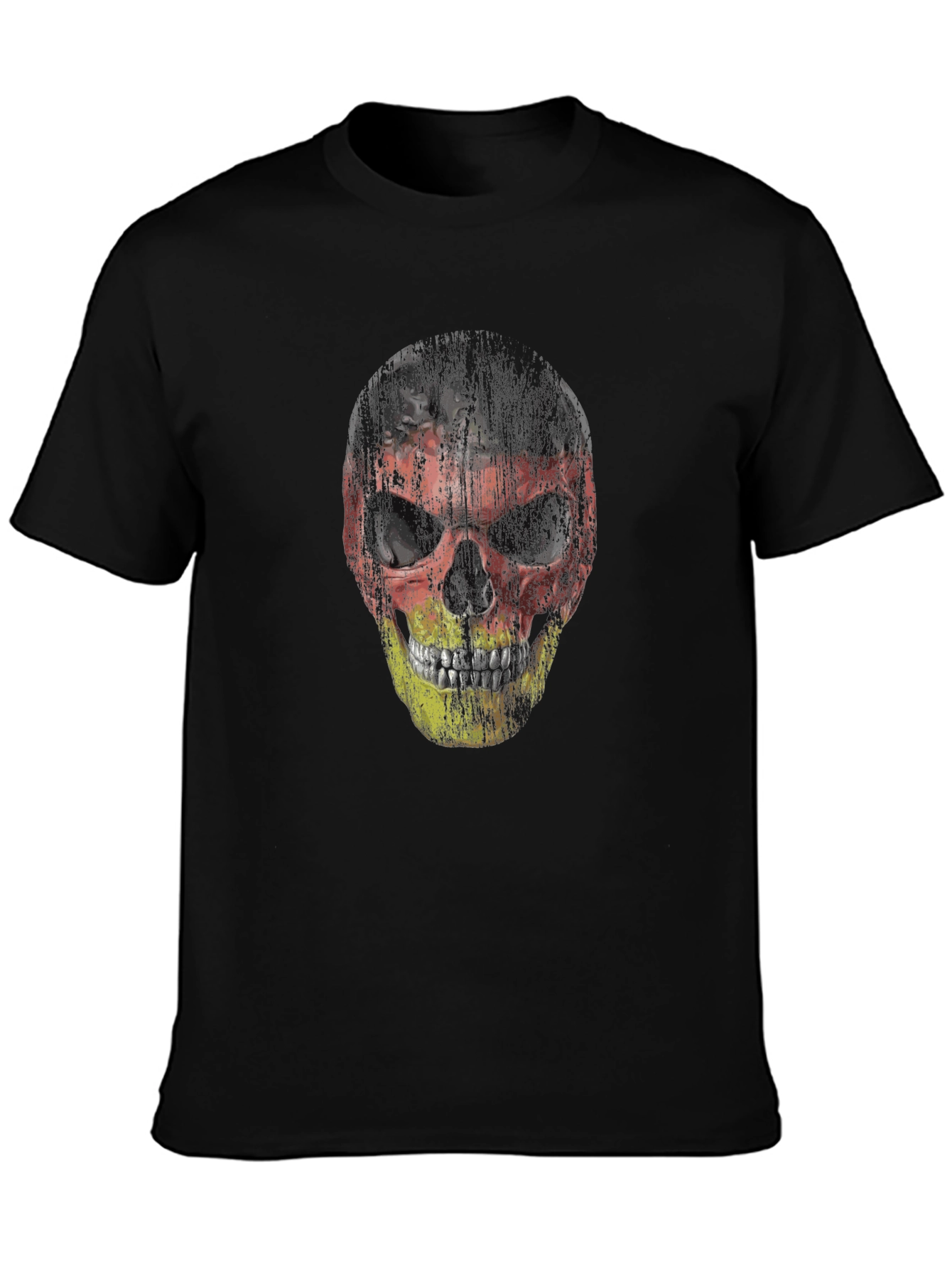 German Flag Skull Graphic T-Shirt