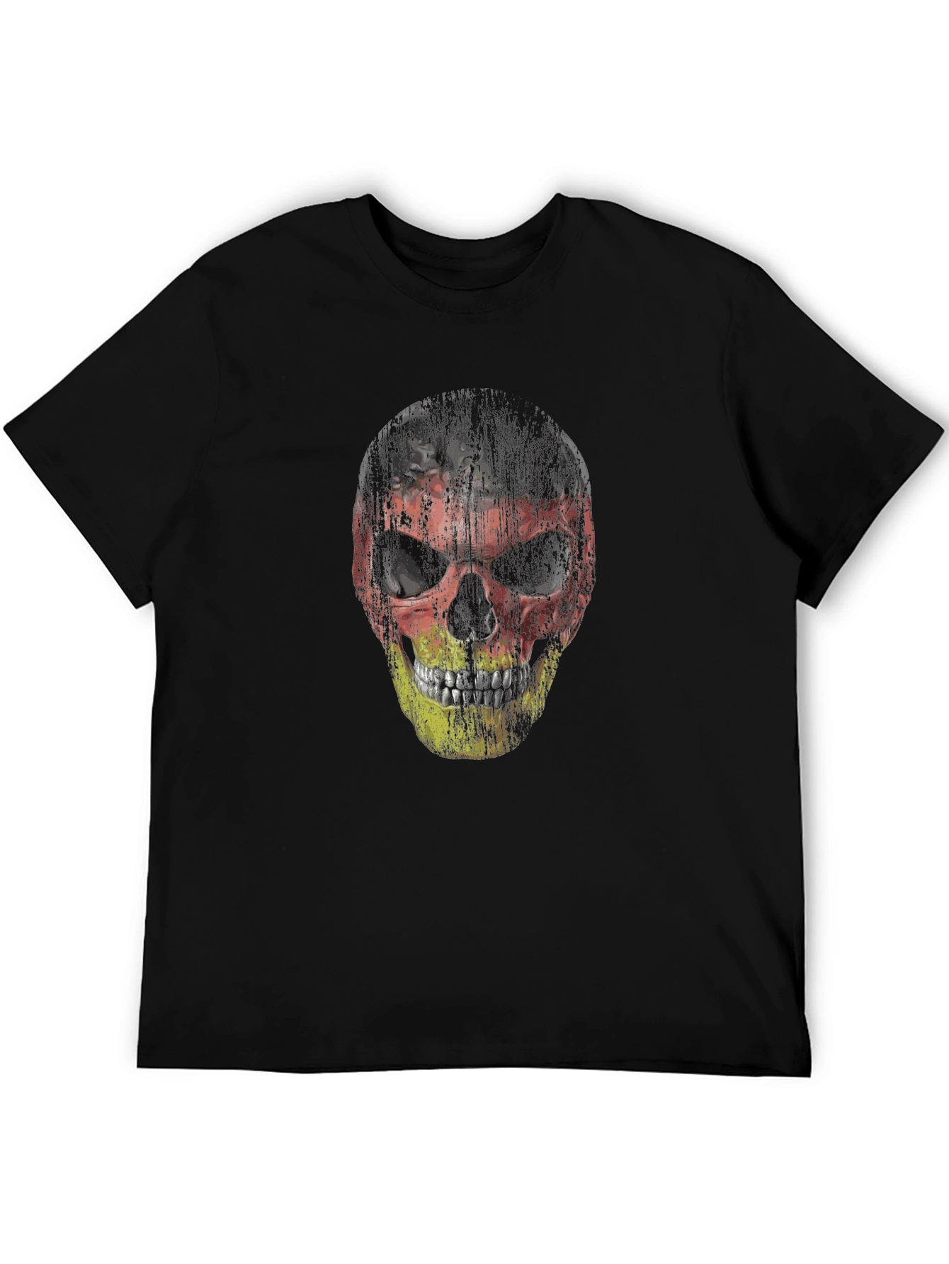 German Flag Skull Graphic T-Shirt