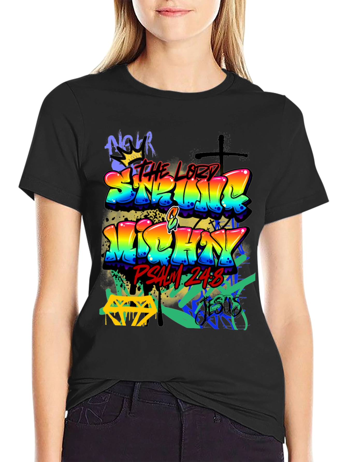 Graffiti Art T-Shirt: Seek the Lord Psalm 24:8