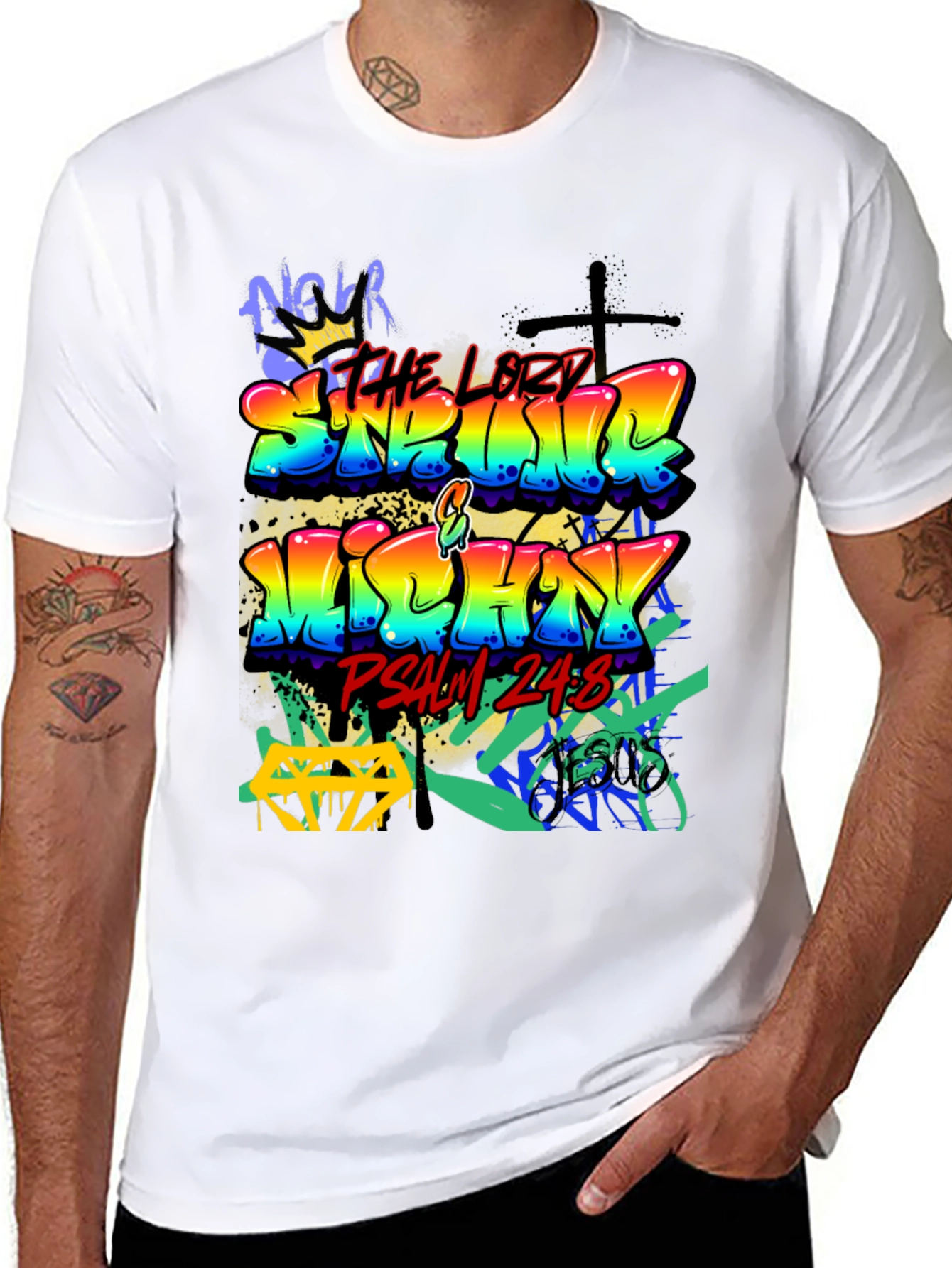 Graffiti Art T-Shirt: Seek the Lord Psalm 24:8