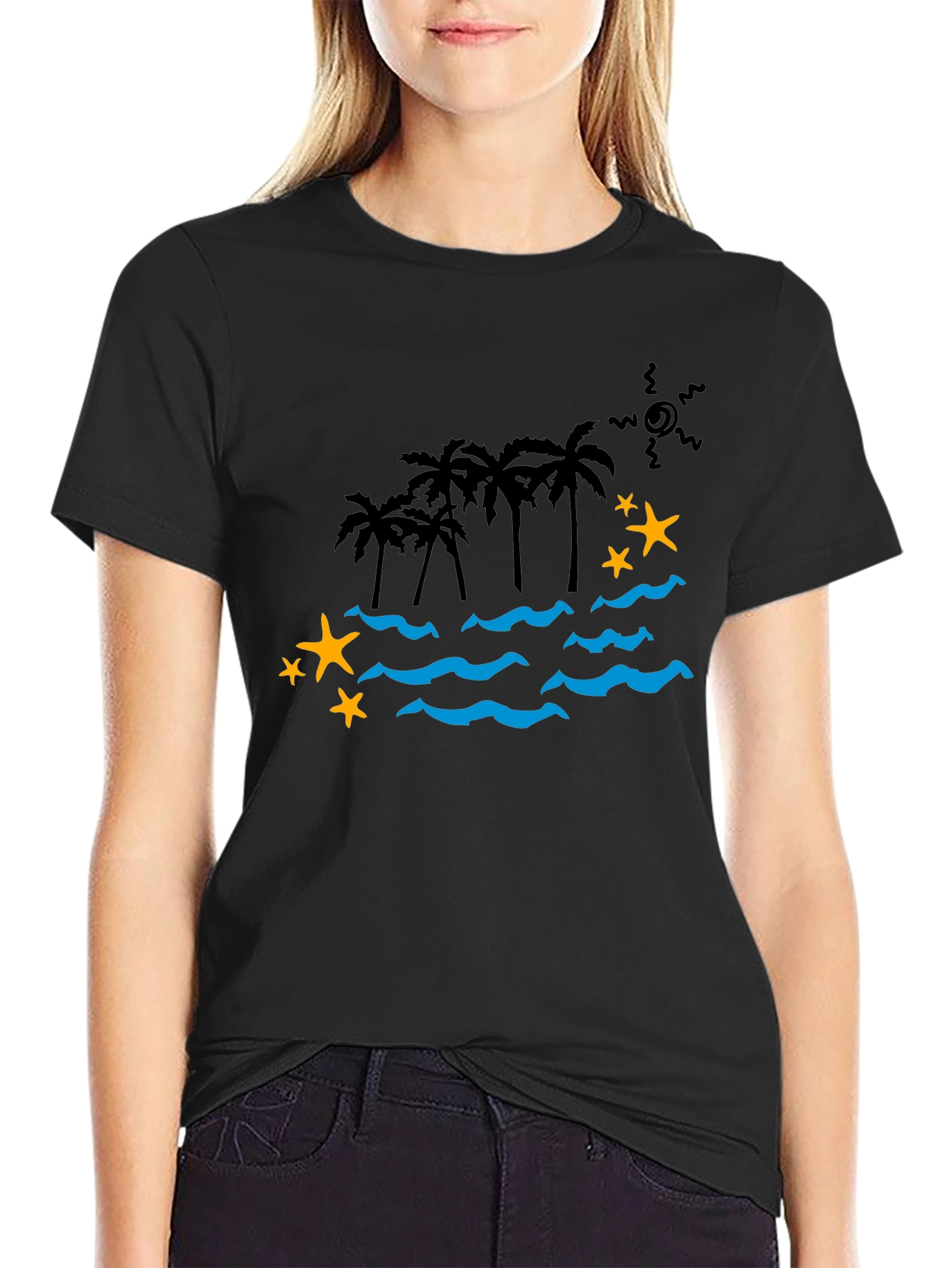 Tropical Paradise Graphic Tee - Black