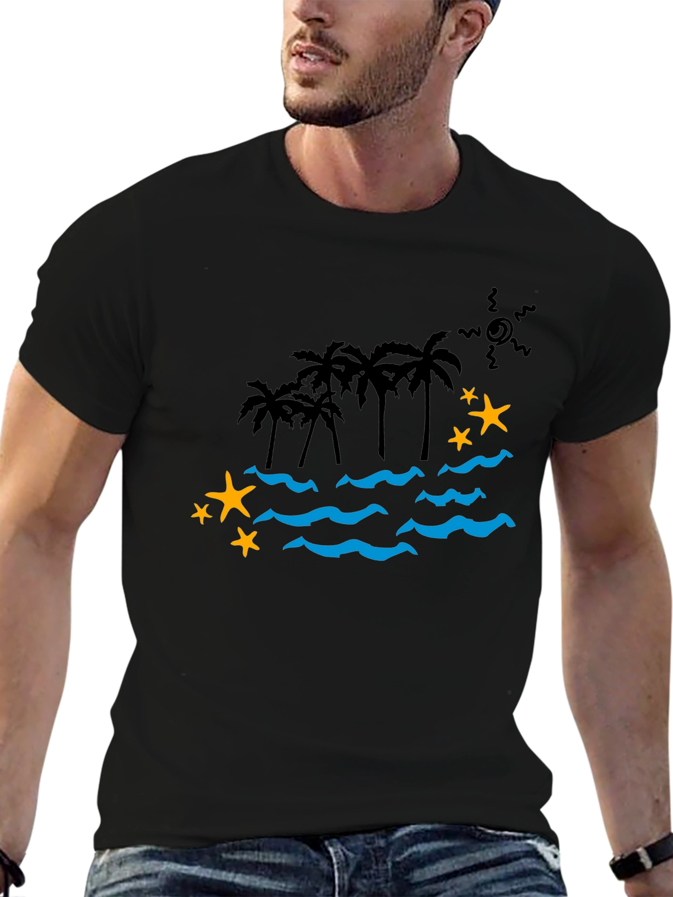 Tropical Paradise Graphic Tee - Black