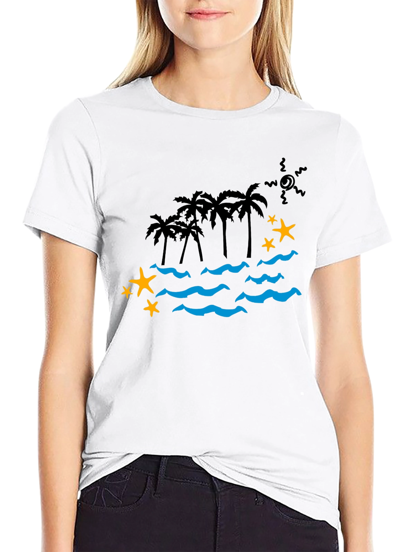 Tropical Paradise Graphic Tee - Black