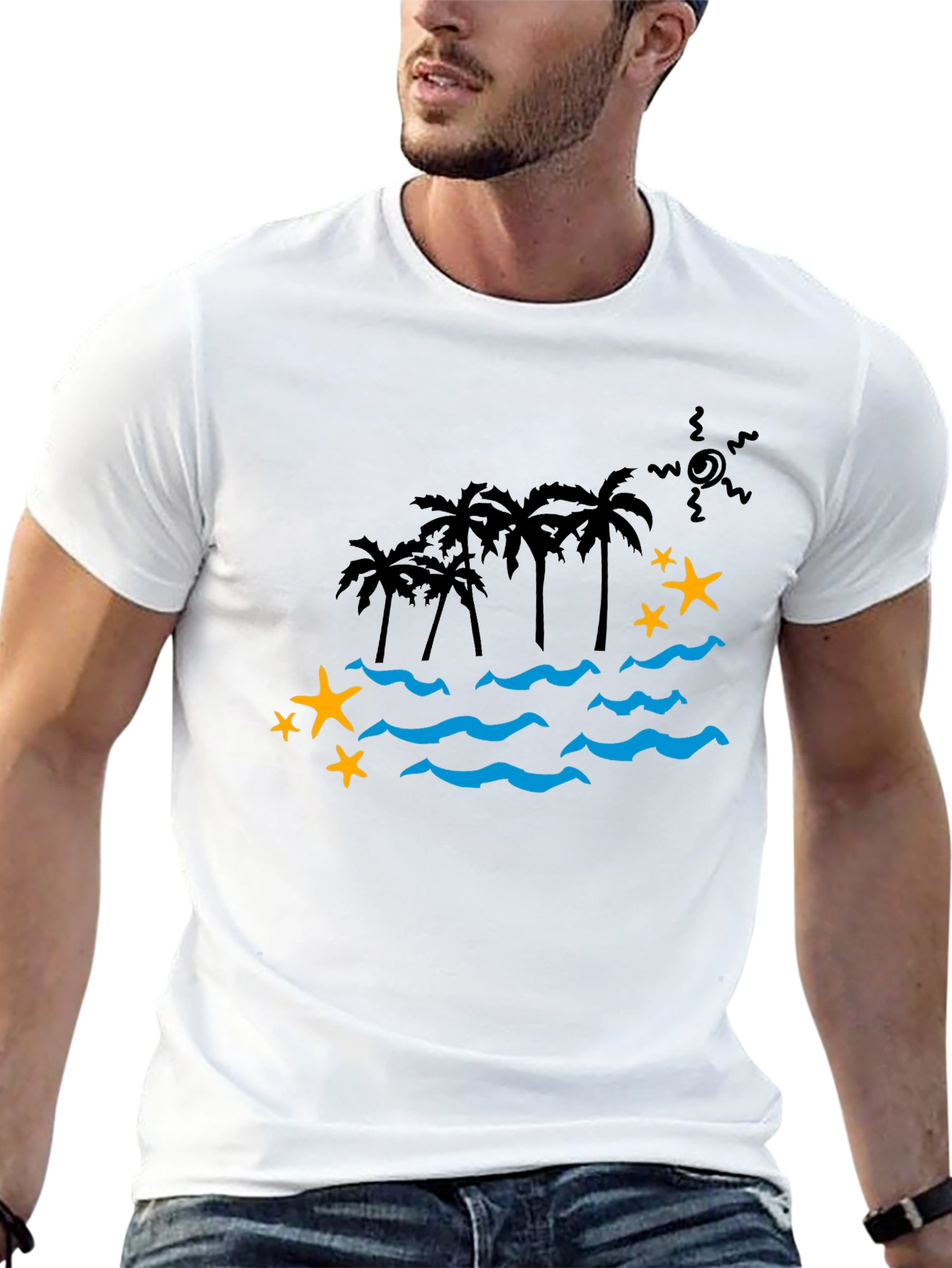 Tropical Paradise Graphic Tee - Black