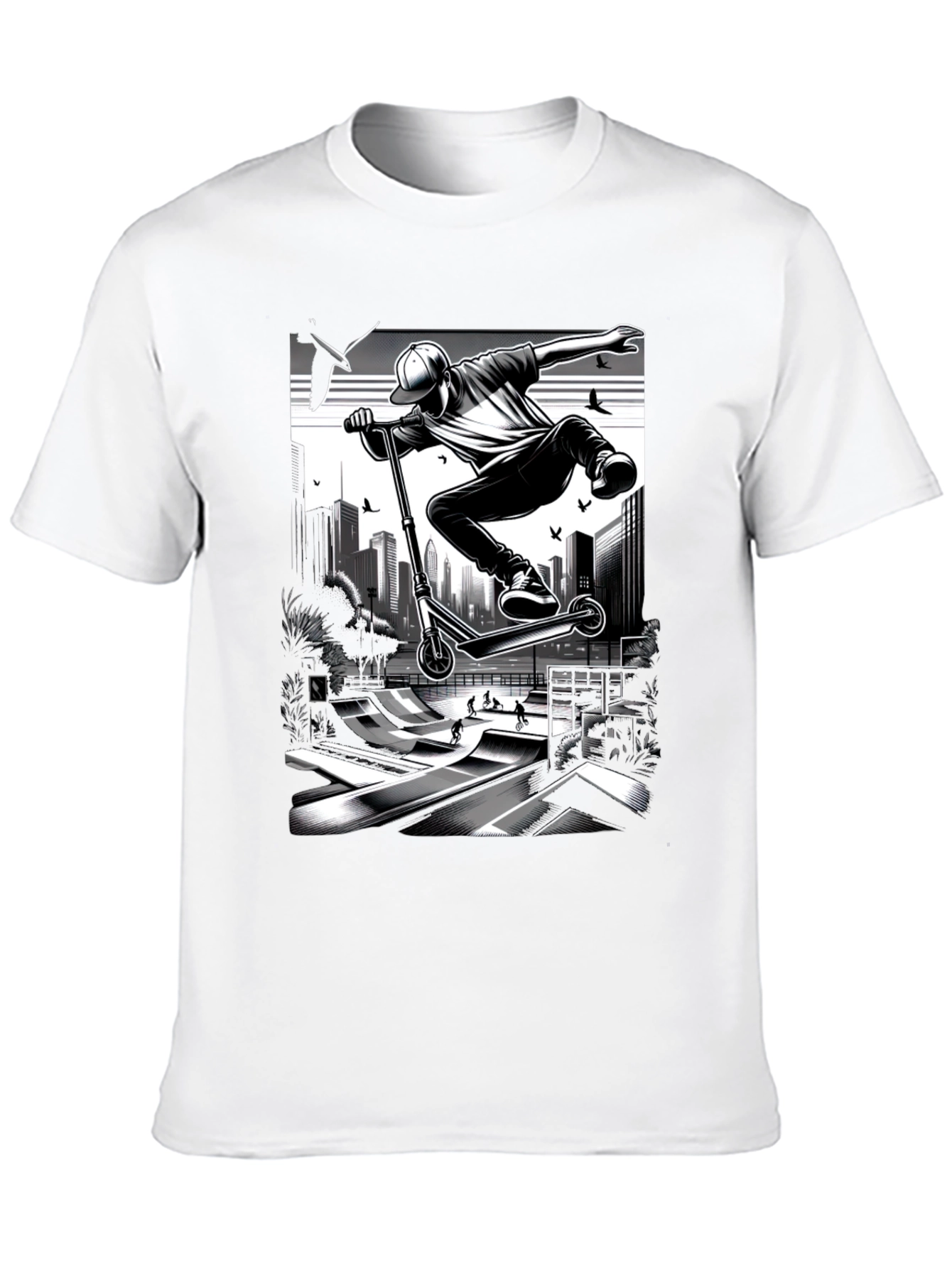 Urban Stunt Scooter Graphic Tee - Black