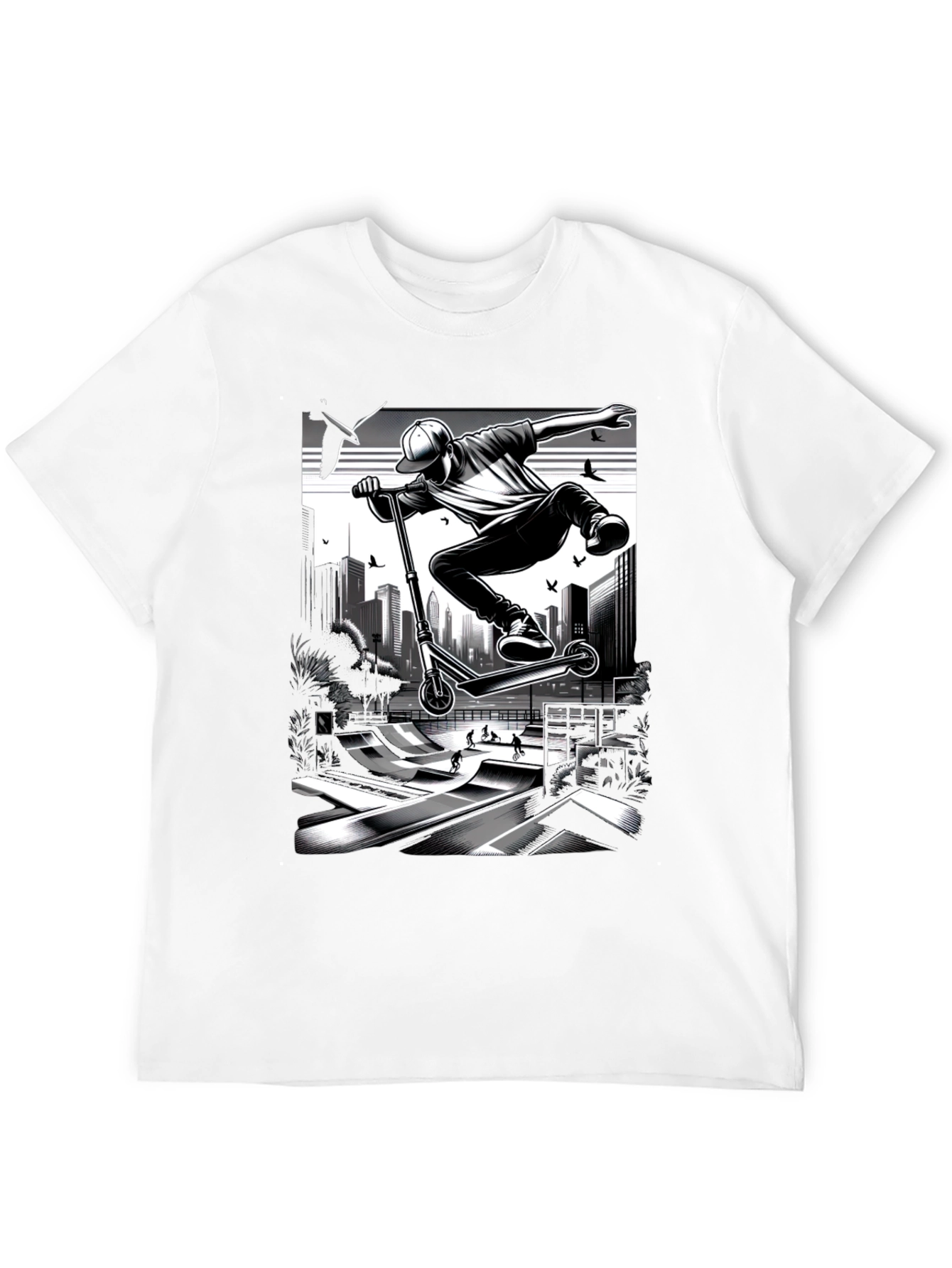 Urban Stunt Scooter Graphic Tee - Black