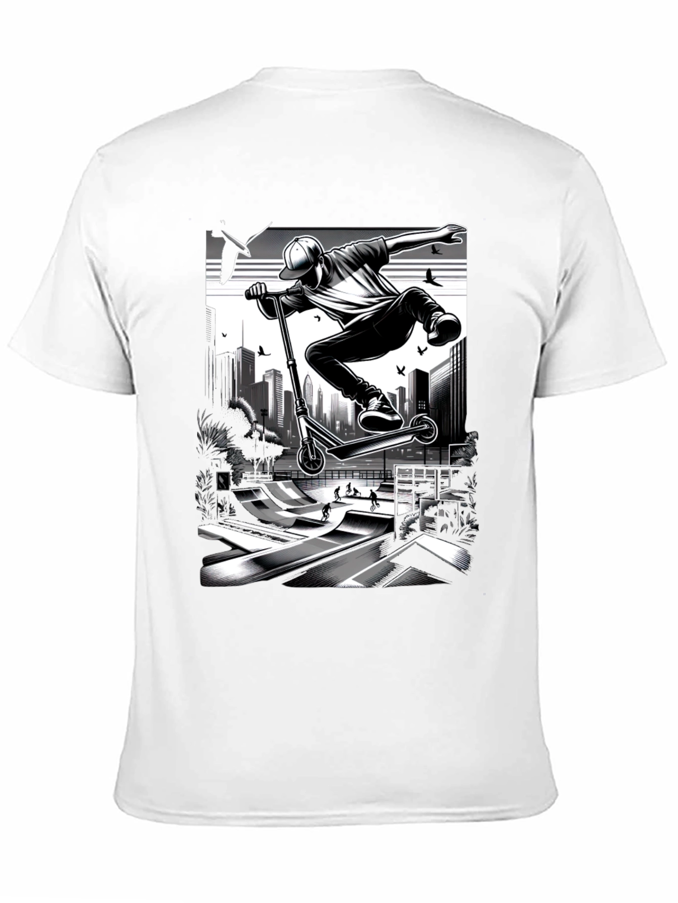 Urban Stunt Scooter Graphic Tee - Black