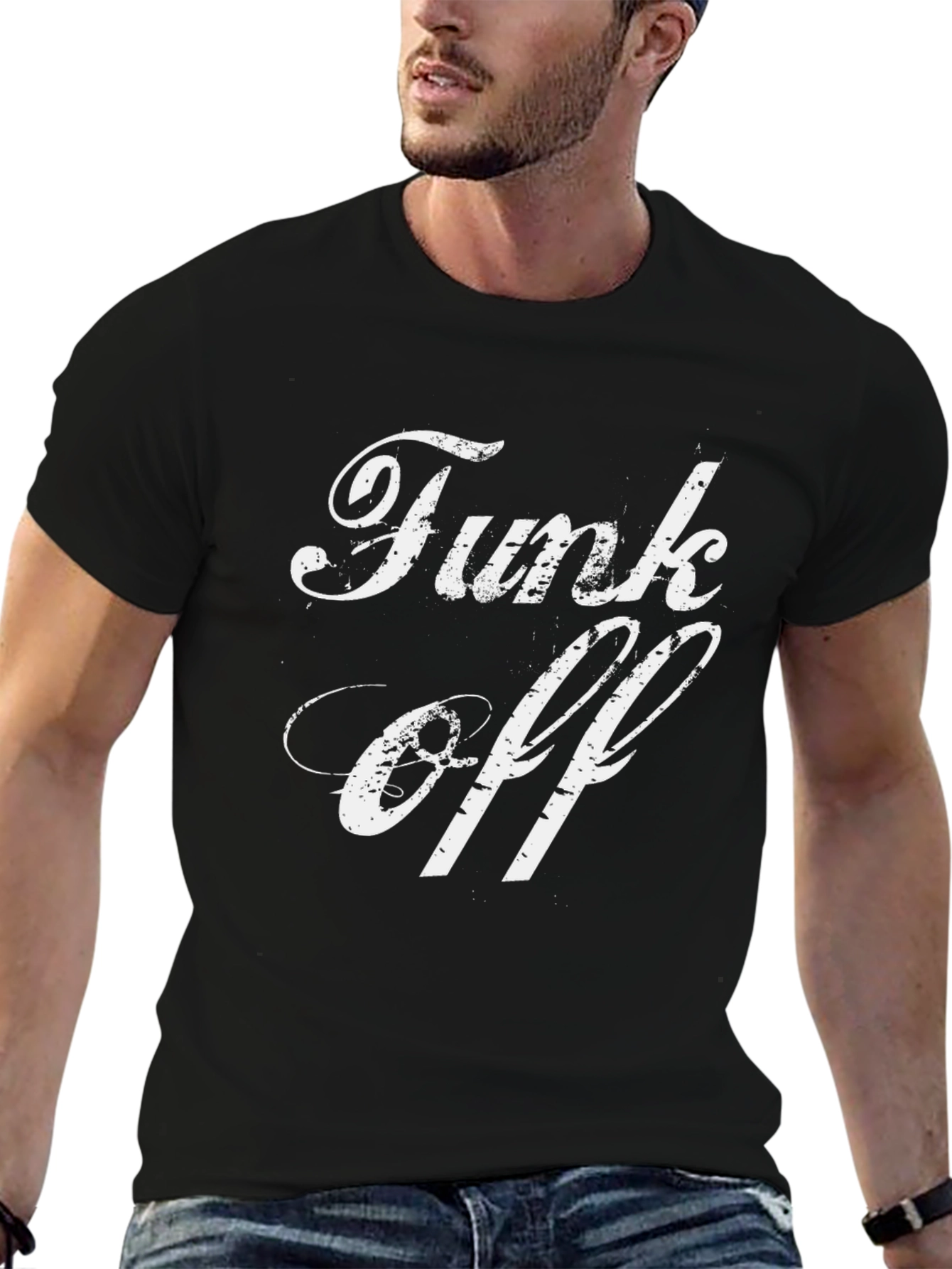 Funk Off Graphic Tee - Black Cotton T-Shirt