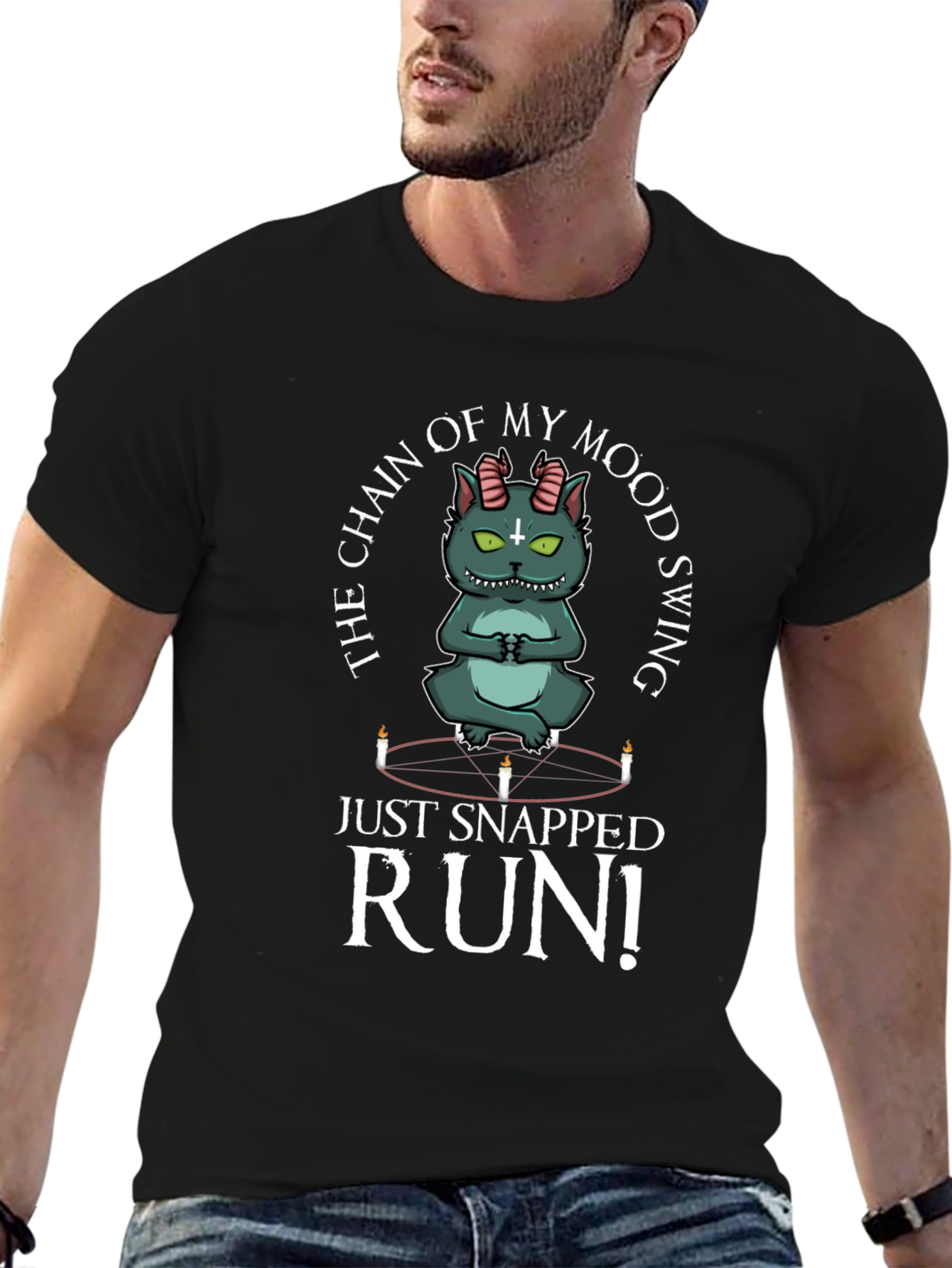 Mood Swing Cat T-Shirt - Run!