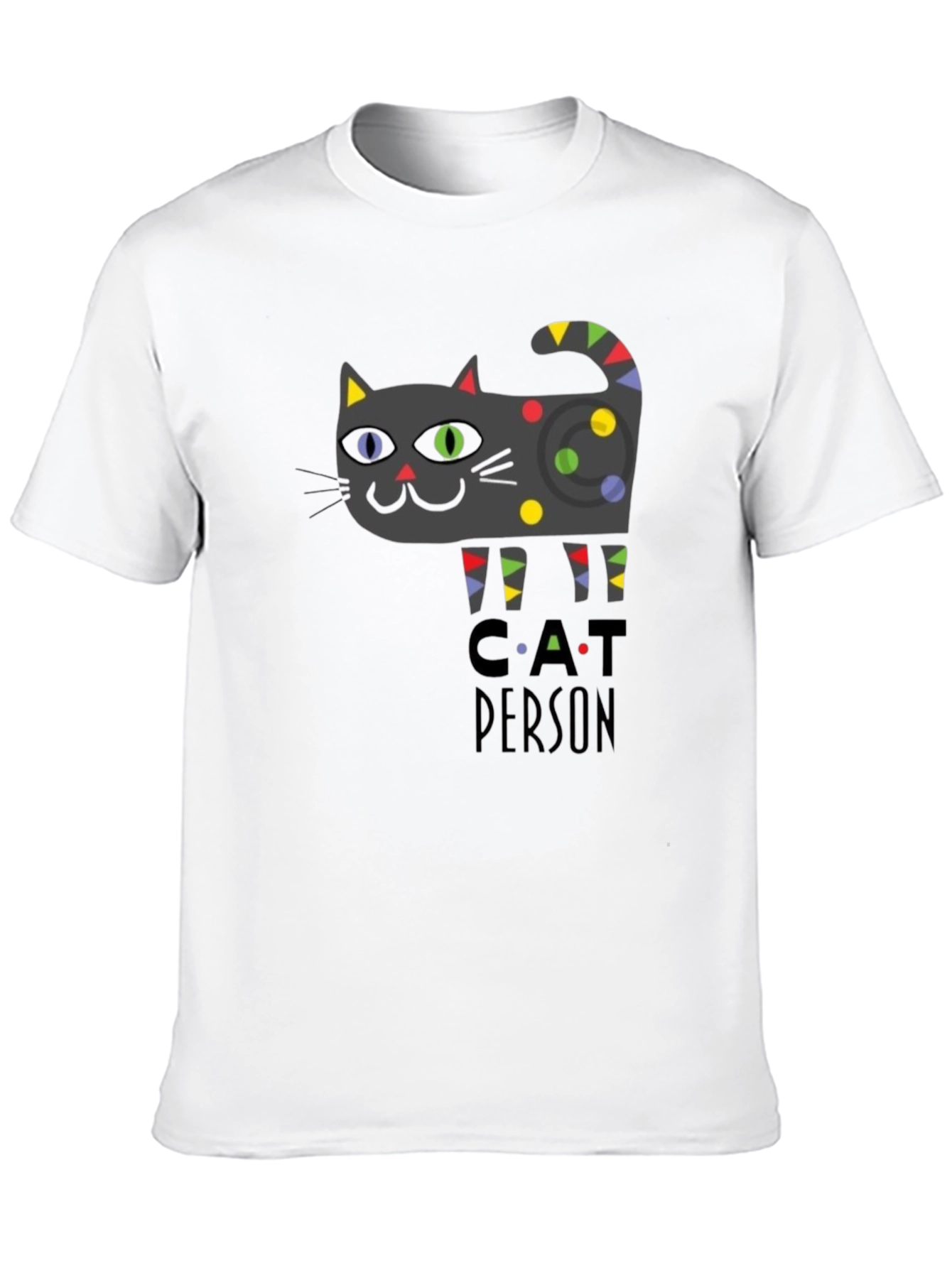 Cat Person Graphic Print T-Shirt - Novelty Tee