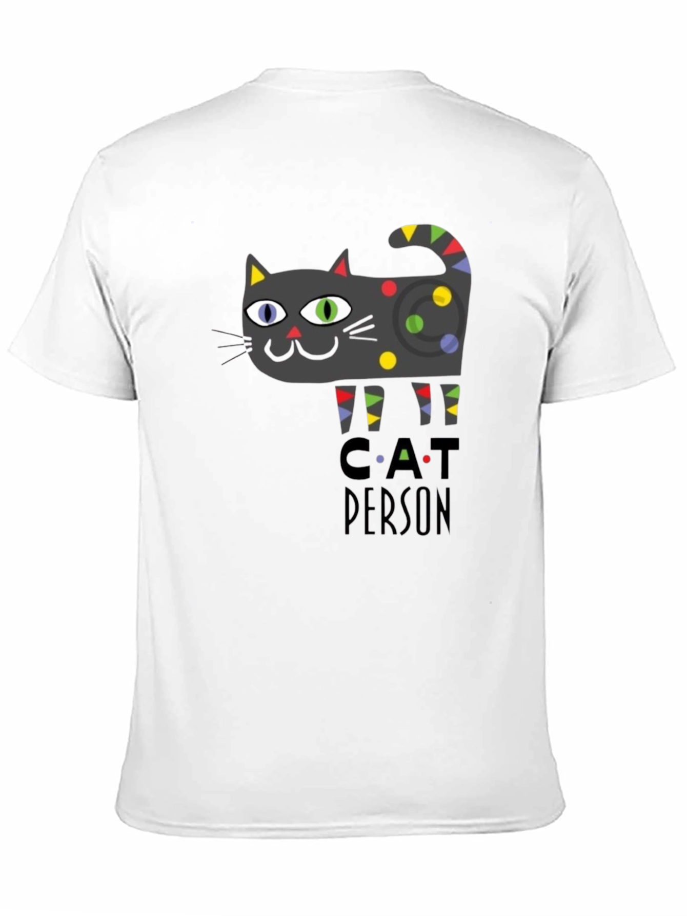 Cat Person Graphic Print T-Shirt - Novelty Tee