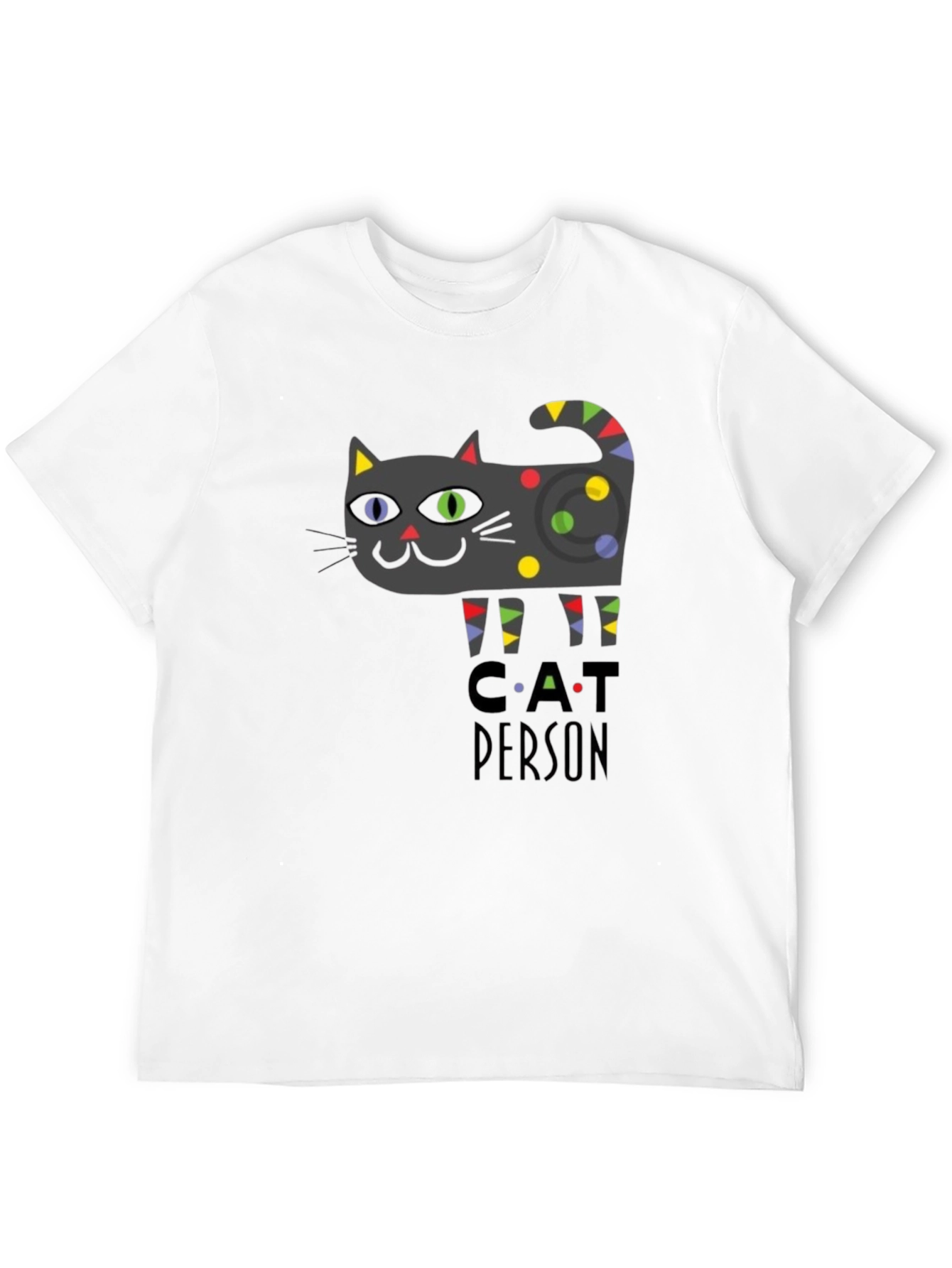 Cat Person Graphic Print T-Shirt - Novelty Tee