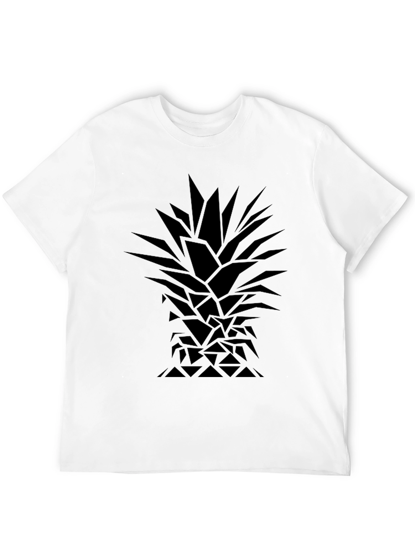Geometric Pineapple Print Black T-Shirt