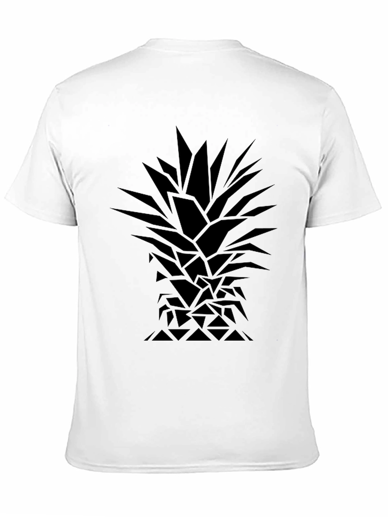 Geometric Pineapple Print Black T-Shirt