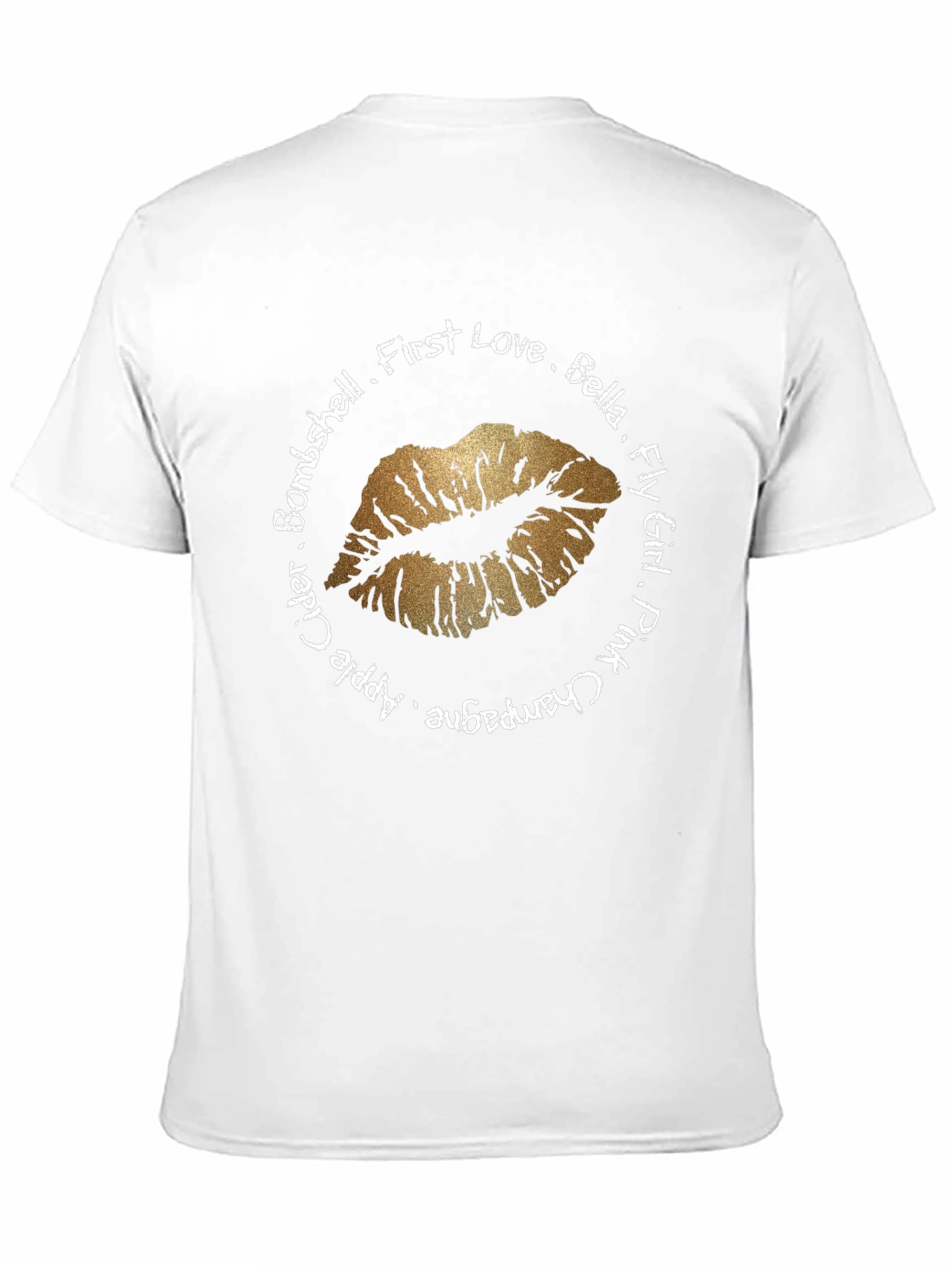 Kiss Me Gold Lips Graphic T-Shirt