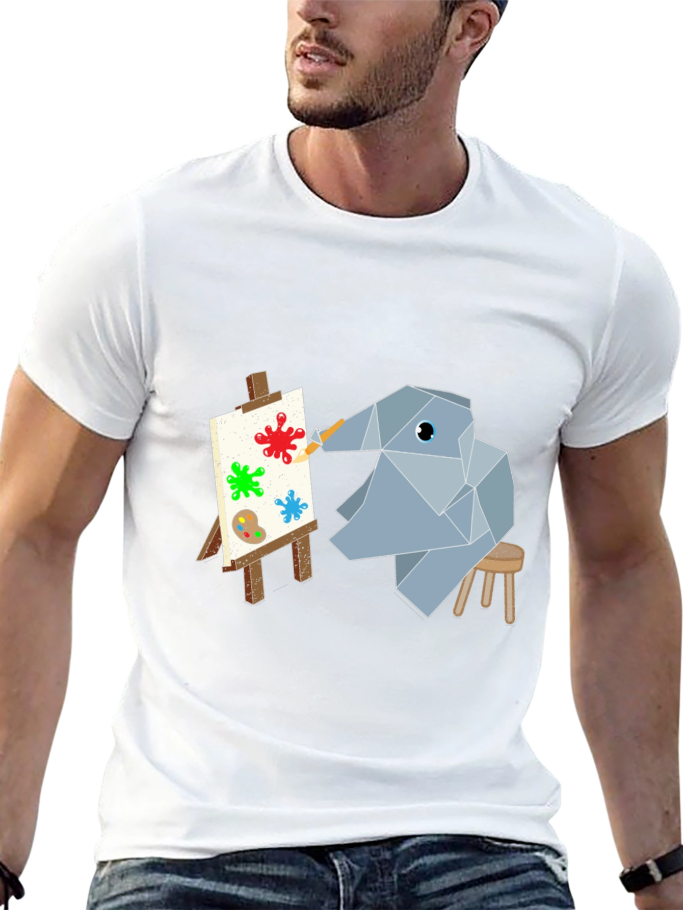 Abstract Elephant Artist Graphic Tee