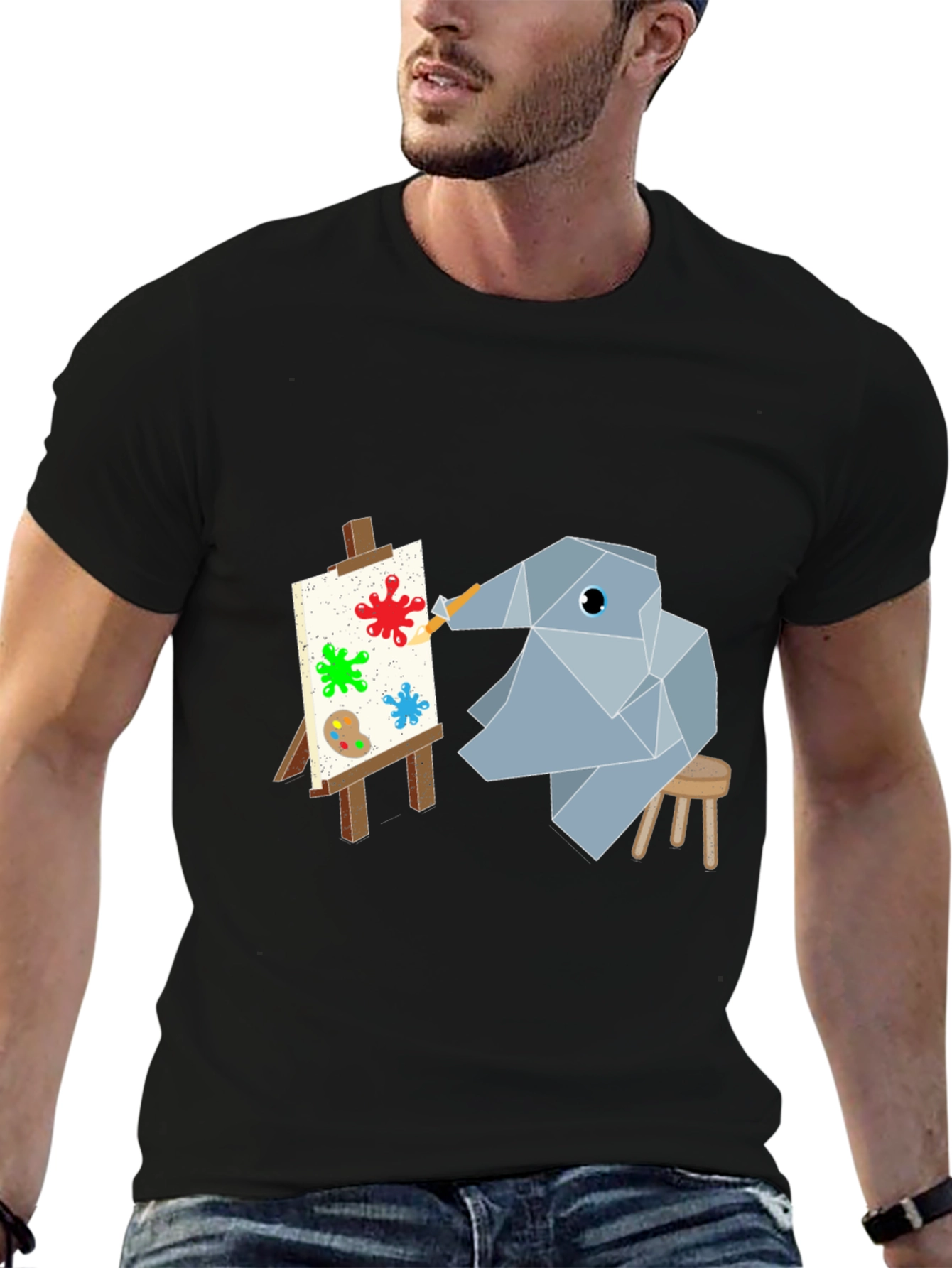 Abstract Elephant Artist Graphic Tee