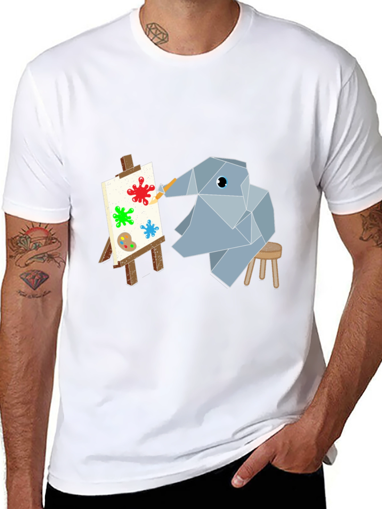 Abstract Elephant Artist Graphic Tee