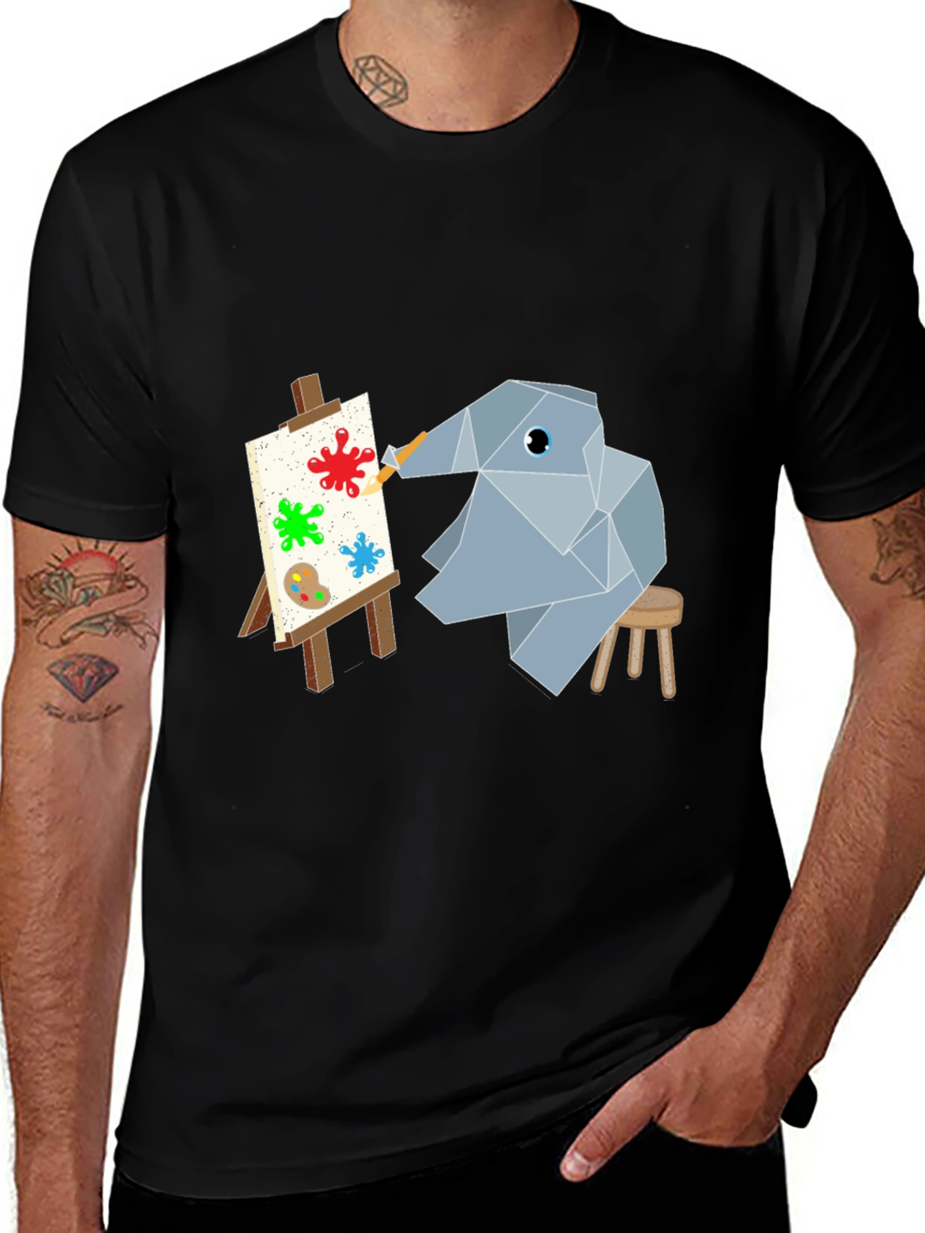 Abstract Elephant Artist Graphic Tee