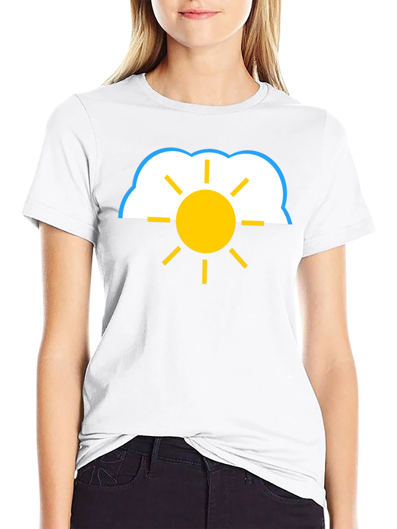 Cloud and Sun Graphic Tee - Black T-Shirt