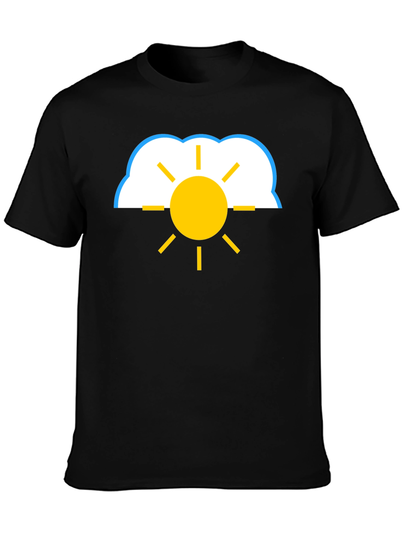 Cloud and Sun Graphic Tee - Black T-Shirt