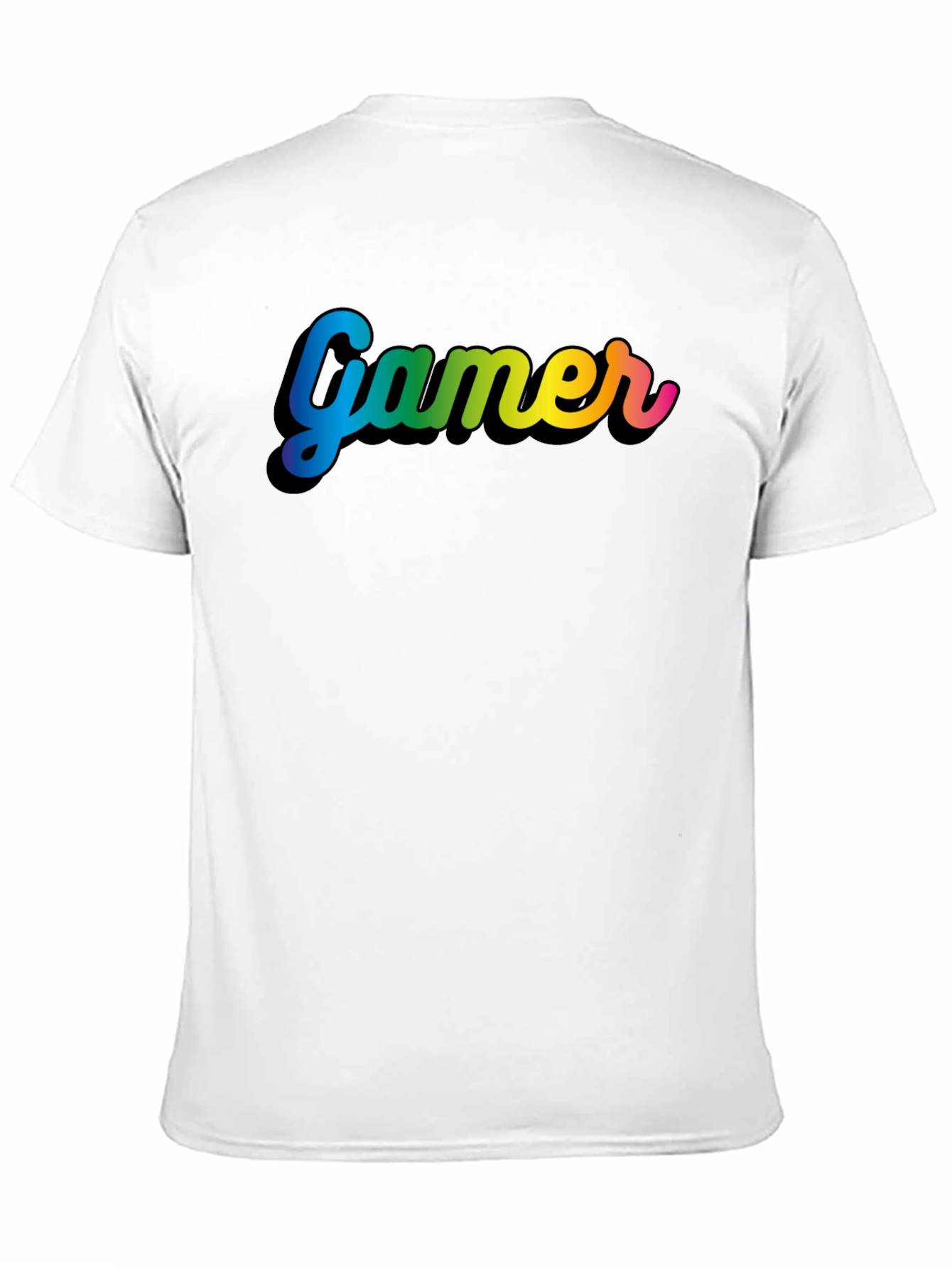Gamer Rainbow Text Black T-Shirt