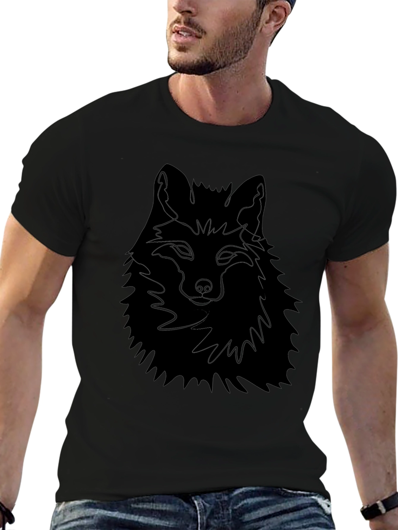 Mens Black Fox Graphic Tee - Stylish Comfort