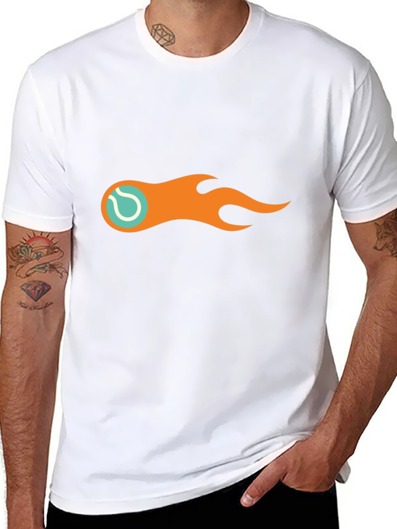 Flaming Tennis Ball Graphic Tee
