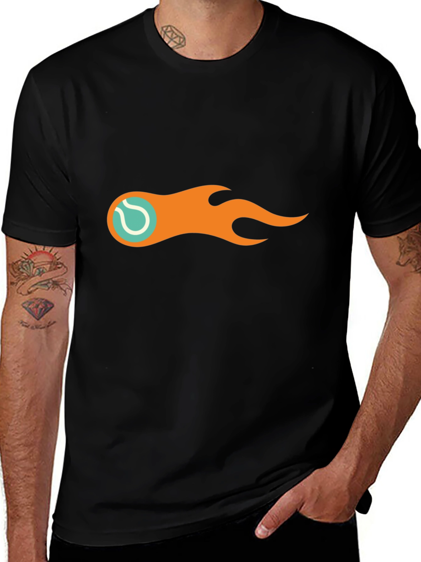 Flaming Tennis Ball Graphic Tee