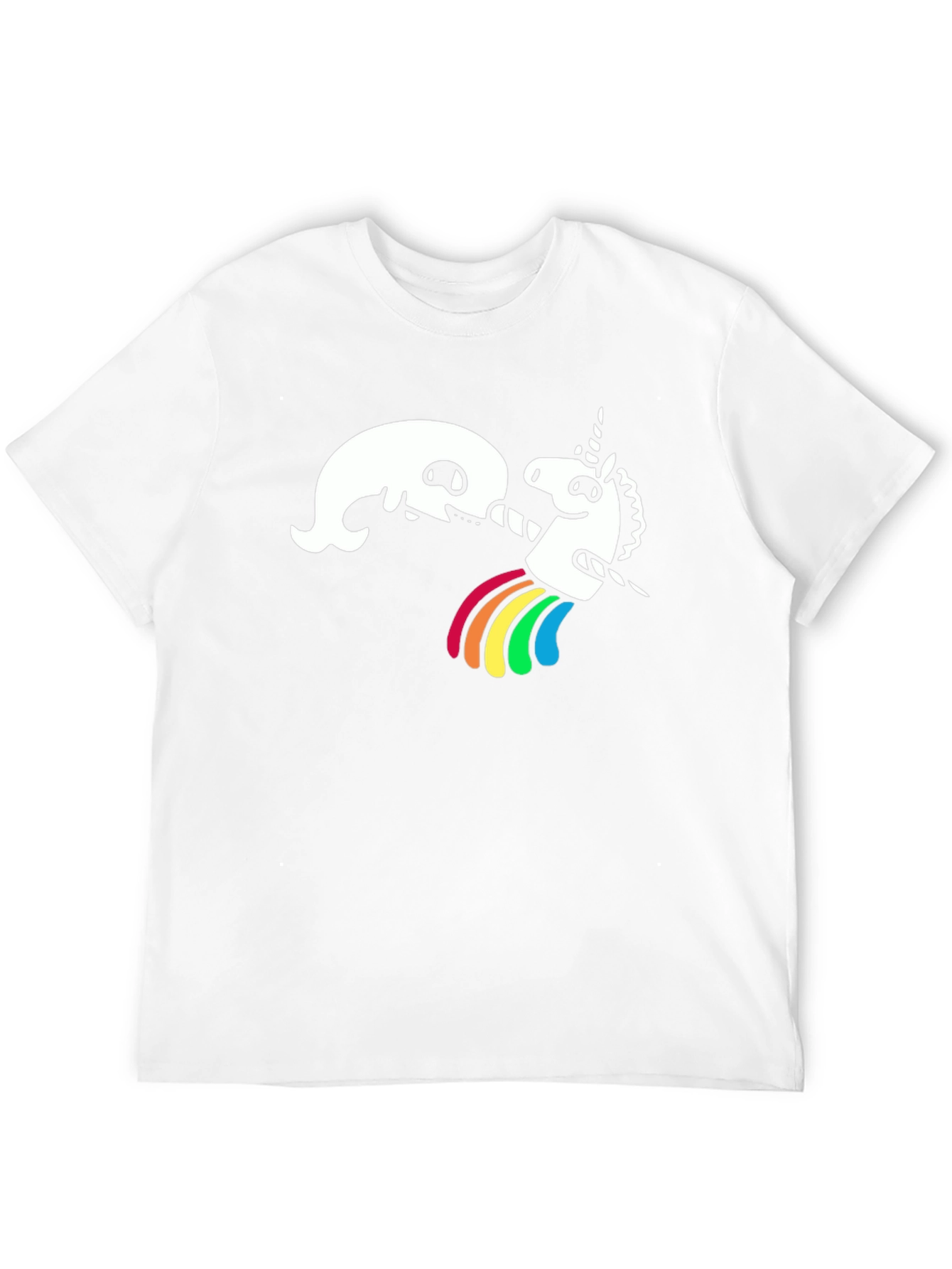 Funny Unicorn Rainbow Puke Black T-Shirt