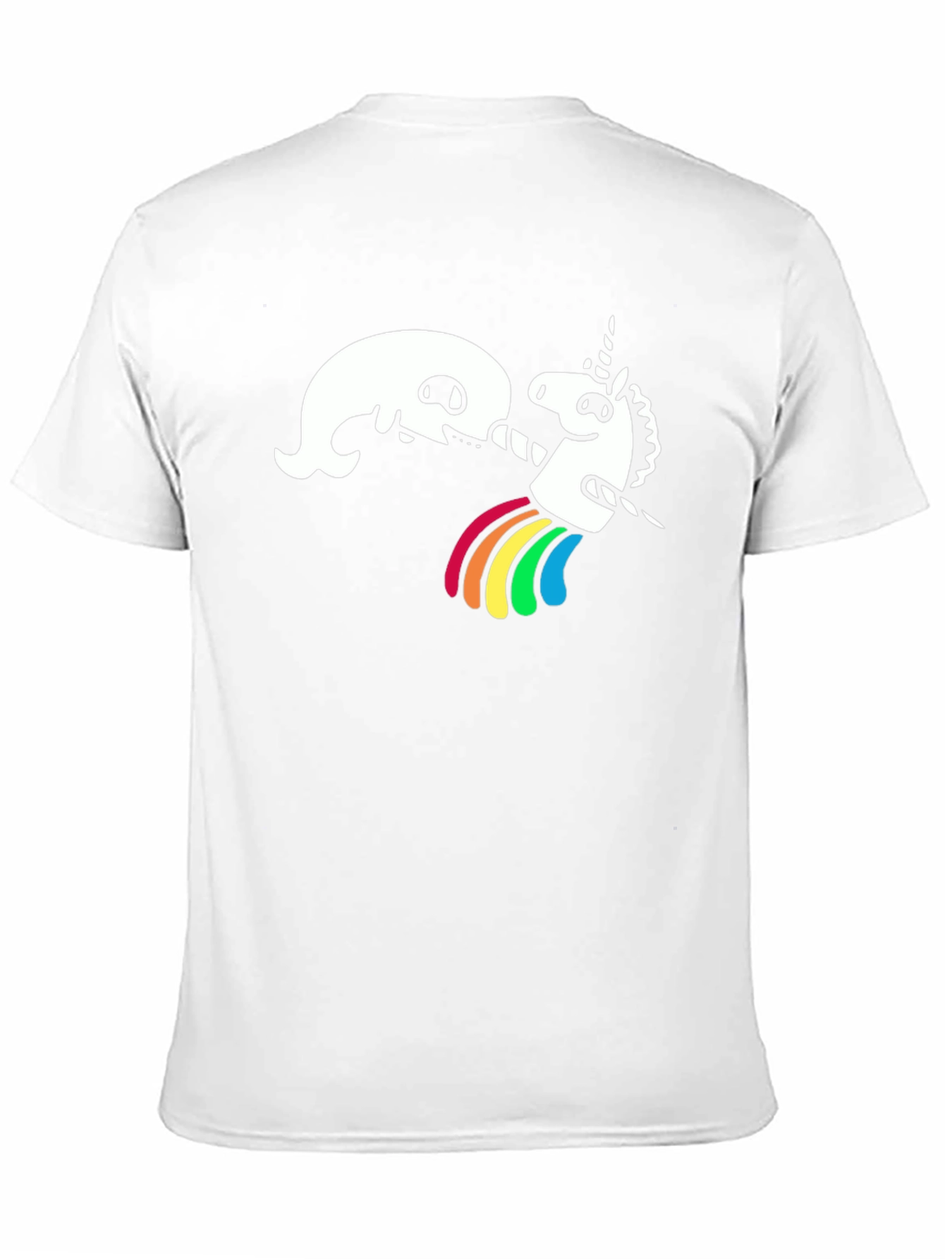 Funny Unicorn Rainbow Puke Black T-Shirt