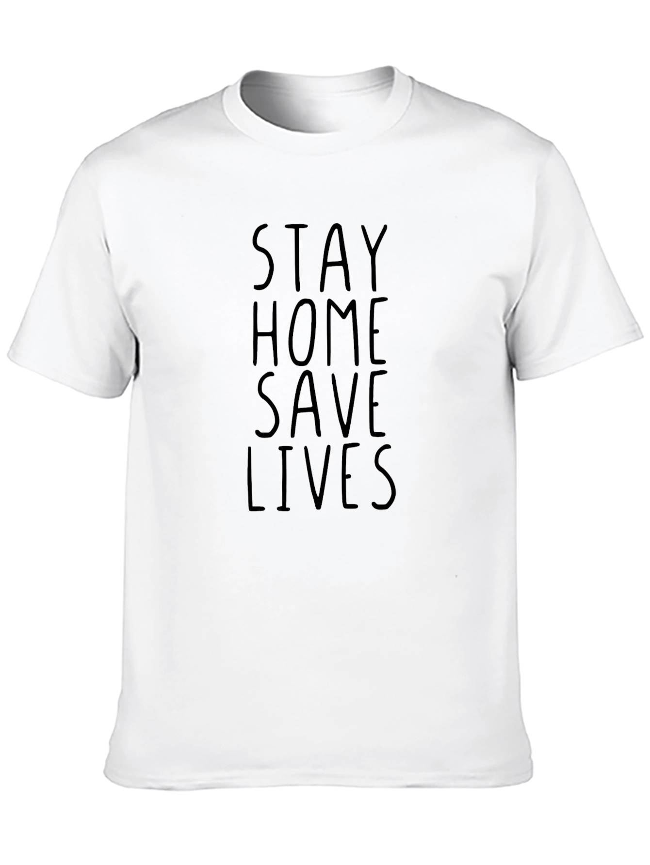Stay Home Save Lives Graphic T-Shirt - Black