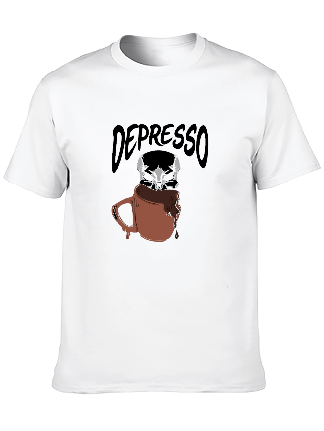 Depresso Coffee Skull Graphic T-Shirt