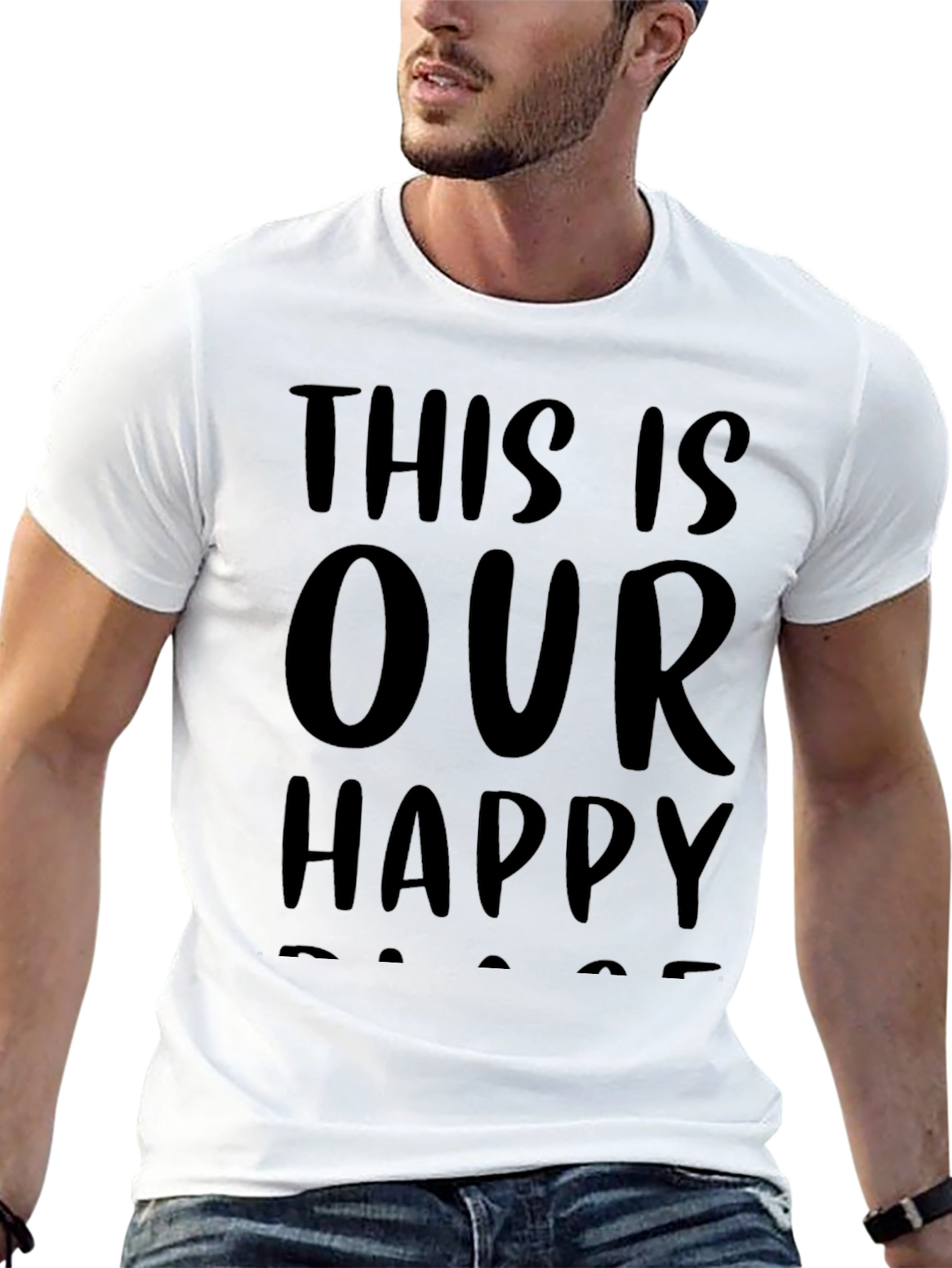 This Is Our Happy Place Graphic Tee - Black